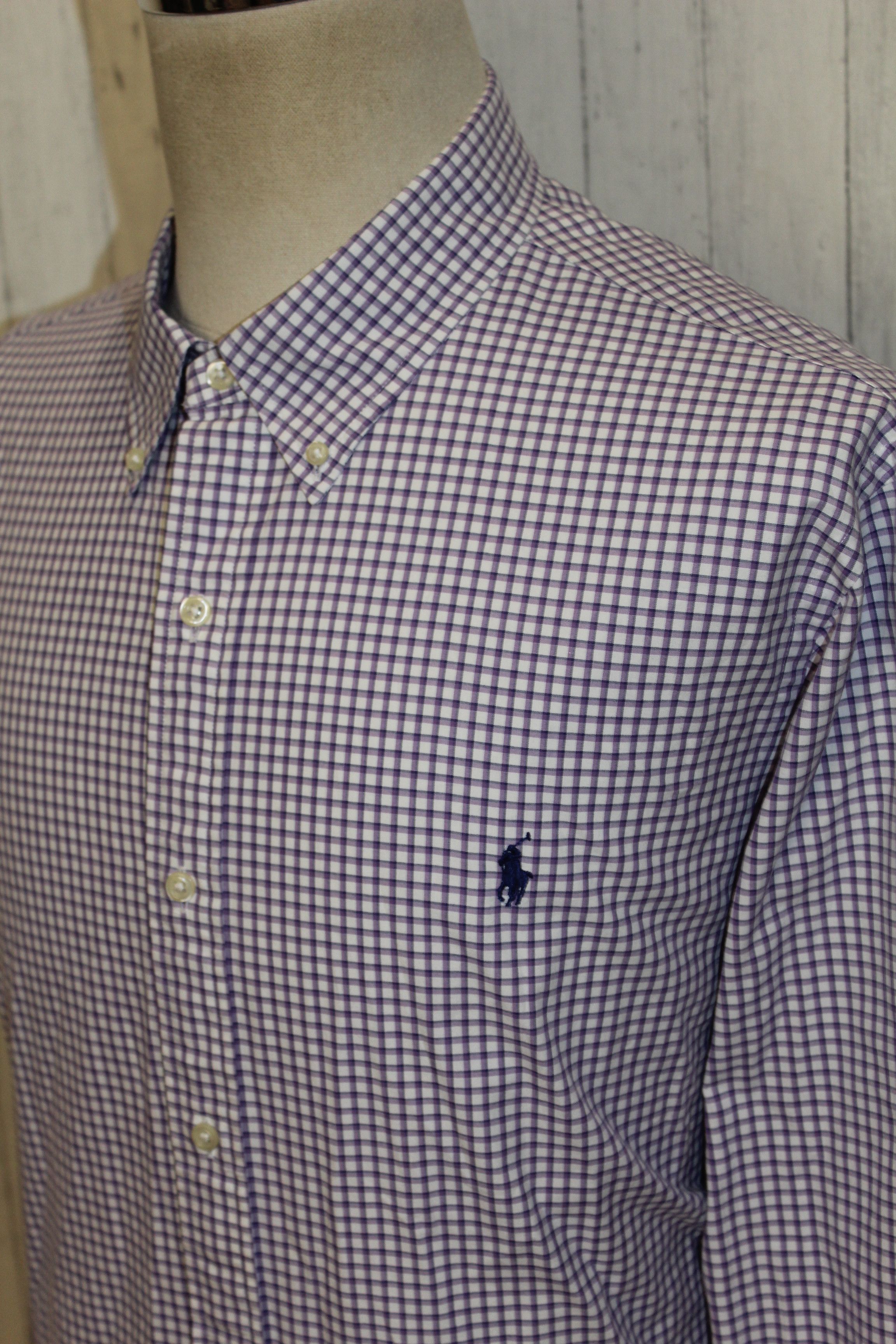 Polo Ralph Lauren RALPH LAUREN Long Sleeve Purple Check Shirt Size 2XL Size US XXL / EU 58 / 5 - 6 Thumbnail