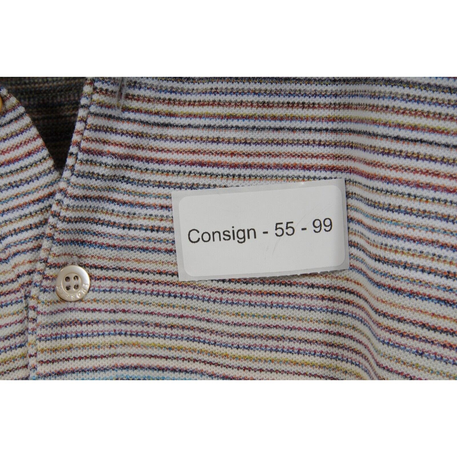 Missoni Striped Polo Shirt Blue White Orange Size US M / EU 48-50 / 2 - 7 Thumbnail