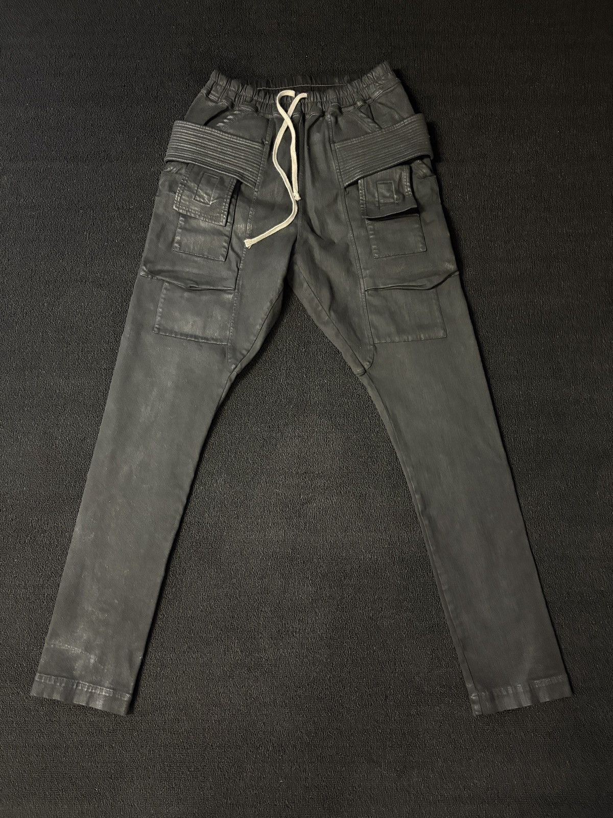 Rick Owens Rick Owens Black Wax Creatch Cargo Denim Pants Size US 32 / EU 48 - 1 Thumbnail