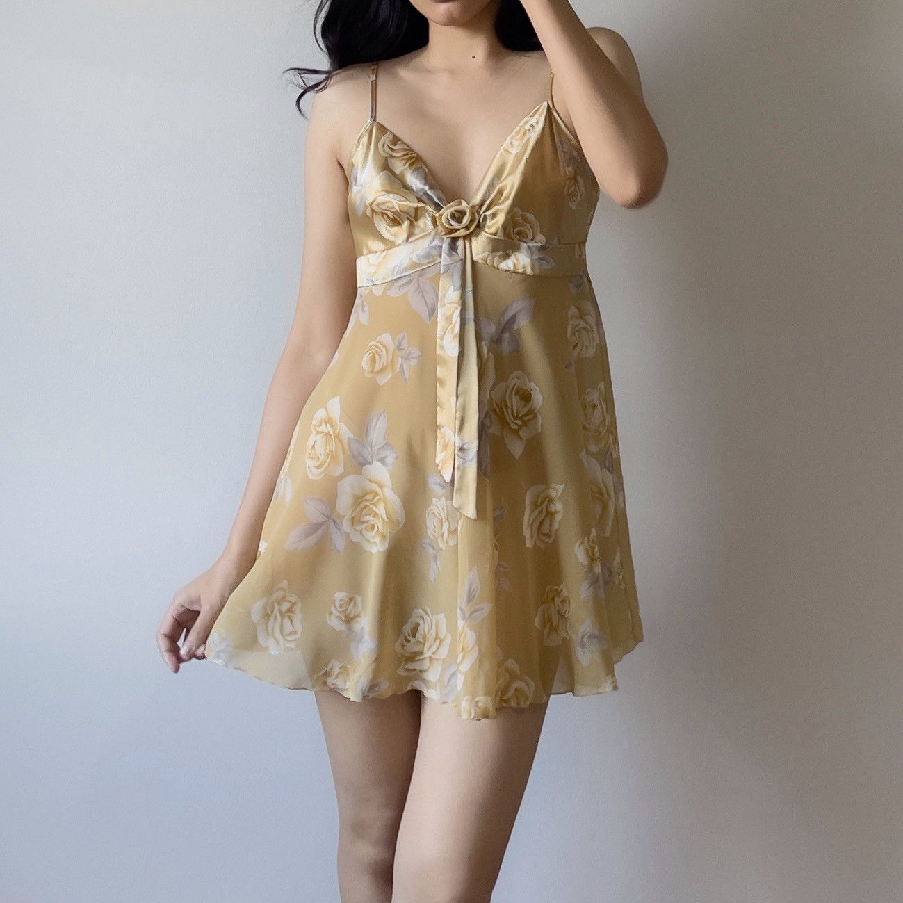 Victoria's Secret Victoria’s Secret 1990s Dusty Golden Chiffon Slip Dress (S) Size S / US 4 / IT 40 - 3 Thumbnail