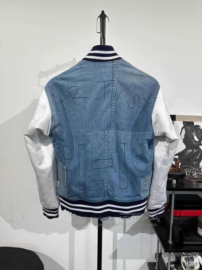 Greg Lauren Greg Lauren Silk-Panelled Distressed Pudding Baseball Jack Size US M / EU 48-50 / 2 - 2 Thumbnail