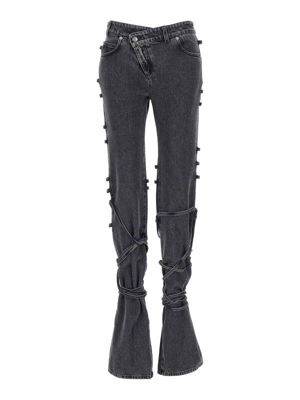 Alexander McQueen o1srvl11e0226 Tied Jeans In Grey Size 27" / US 4 / IT 40 - 1 Thumbnail