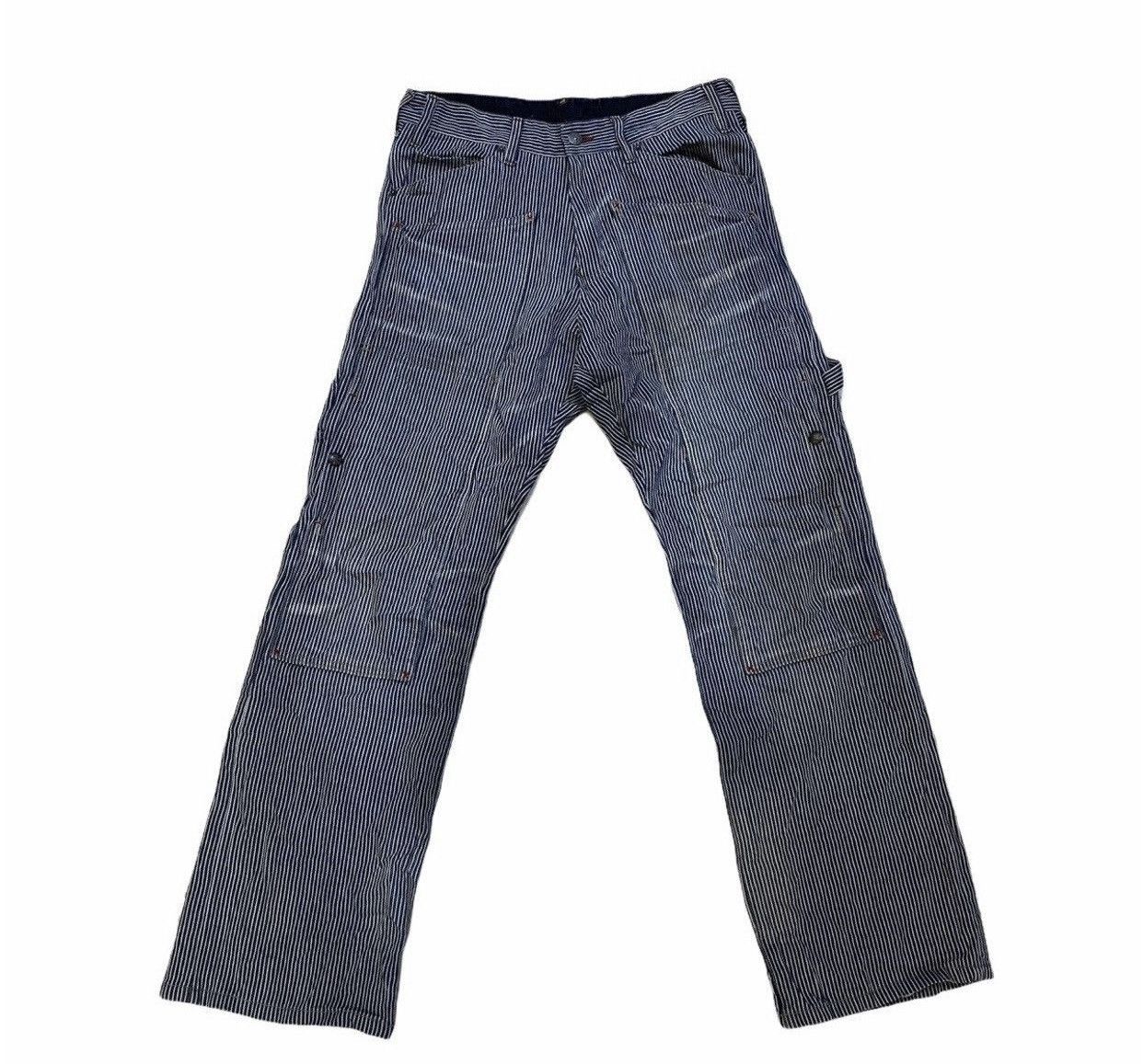 PPFM PPFM Hickory Stripe Double Knee Carpenter Pants - Workwear Size US 32 / EU 48 - 1 Thumbnail
