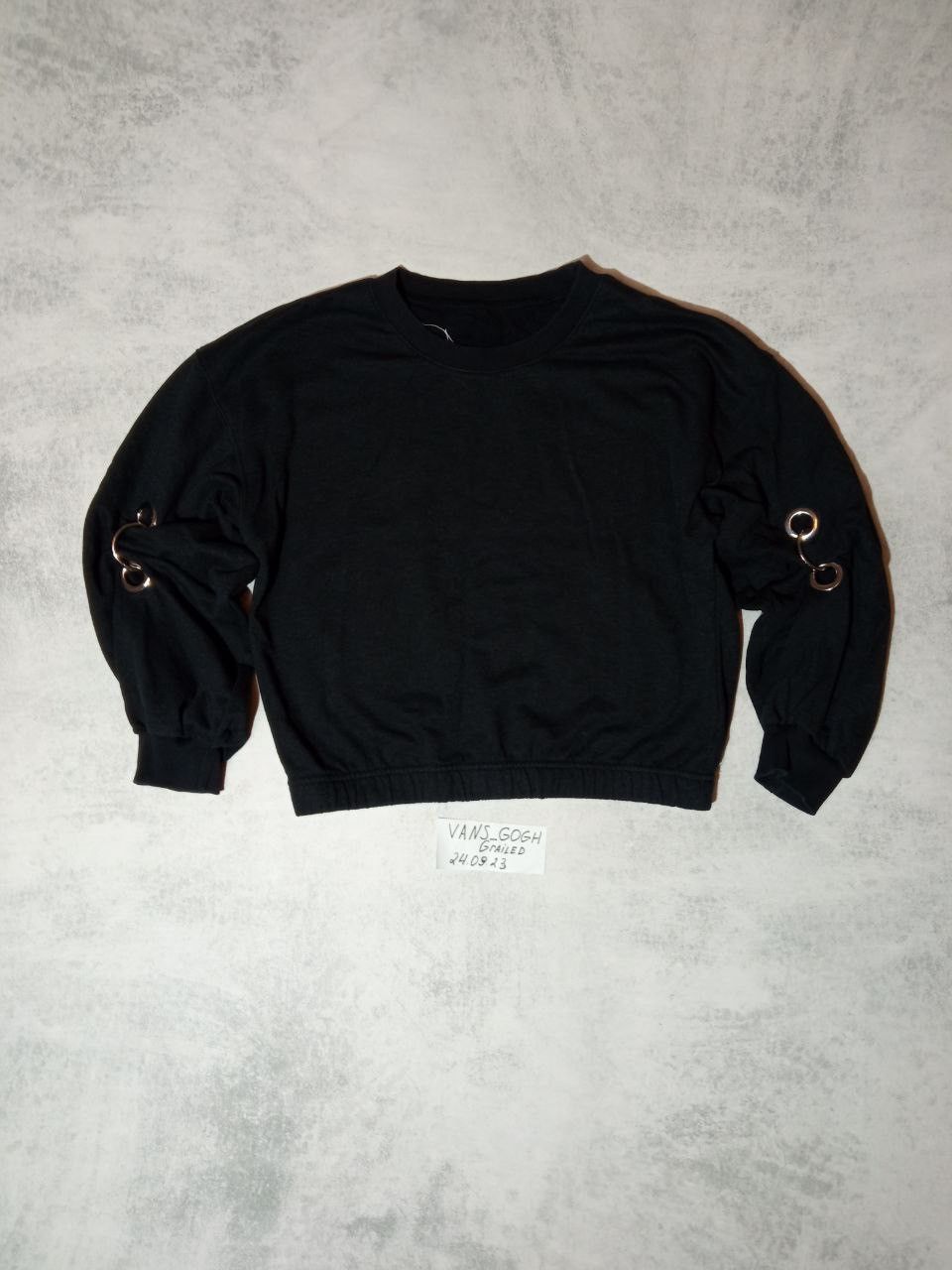 image of Avant Garde x Maison Margiela Mm6 Sweatshirt With Rings in Black, Women's (Size Medium)