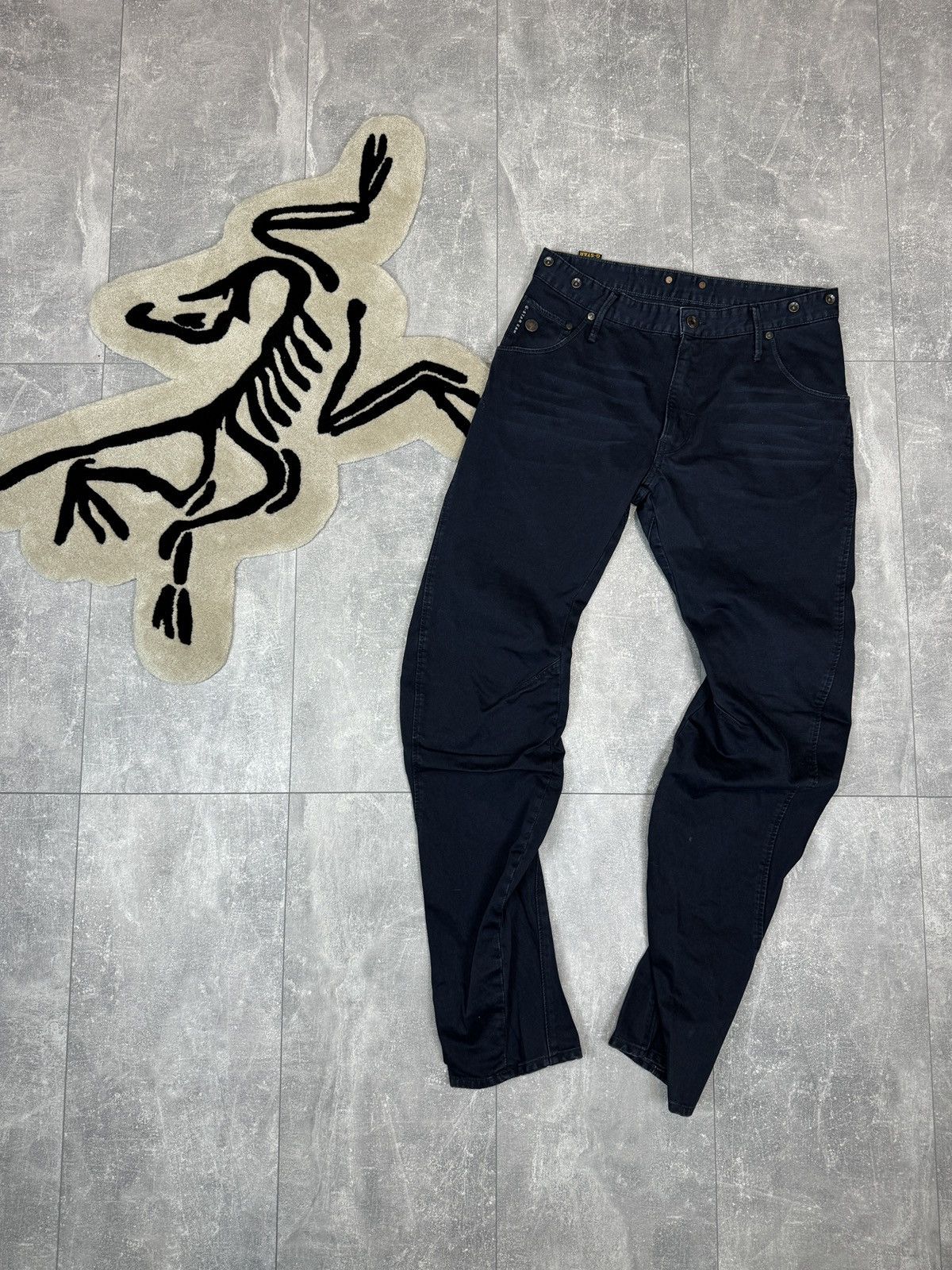 G-Star × Vintage Mens Vintage G Star Raw arc 3d loose cargo pants denim jeans Size US 33 - 1 Thumbnail