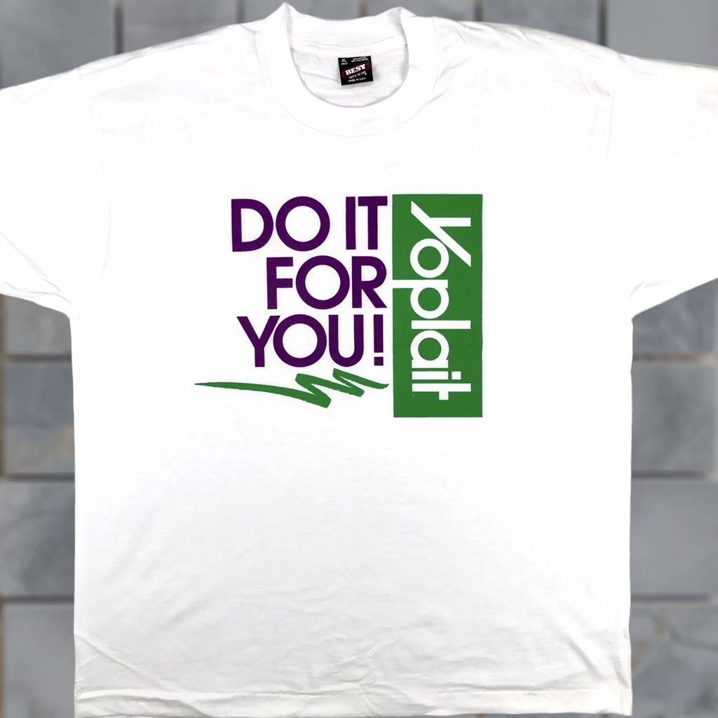 Fruit Of The Loom VINTAGE YOPLAIT YOGURT DO IT FOR YOU T-Shirt XL White Men/XL Short Sleeve 90s 80s TV Commercial Vintage Shirt Size US XL / EU 56 / 4 - 1 Thumbnail