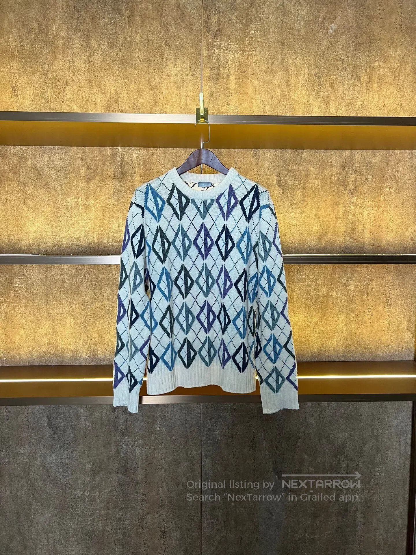 Dior Dior Diamond Pattern Wool Cashmere Knit Sweater. Size US L / EU 52-54 / 3 - 1 Thumbnail