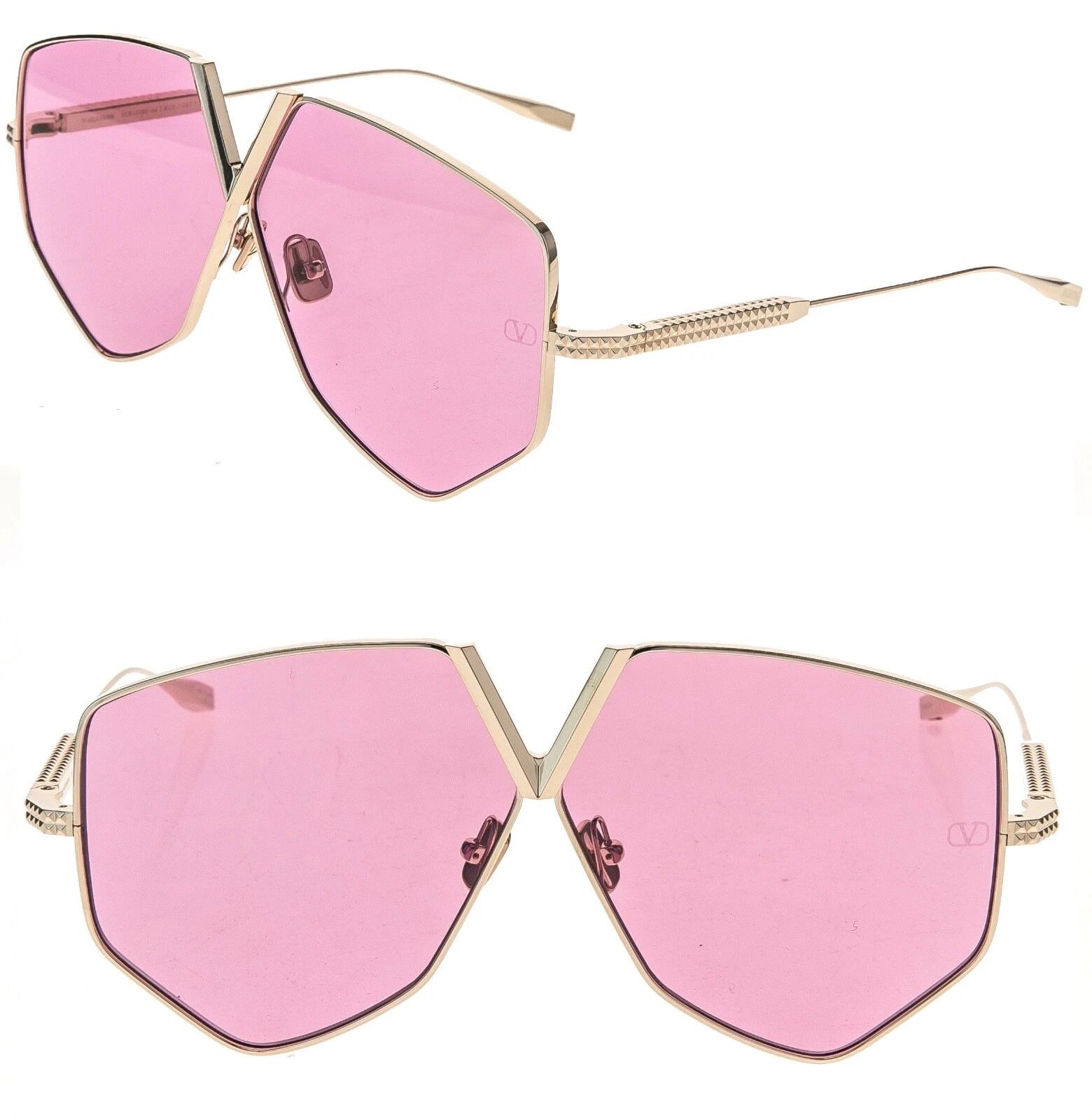 Valentino VALENTINO V HEXAGON VLS115 Gold Titanium VLS 115C Sunglass Size ONE SIZE - 1 Thumbnail
