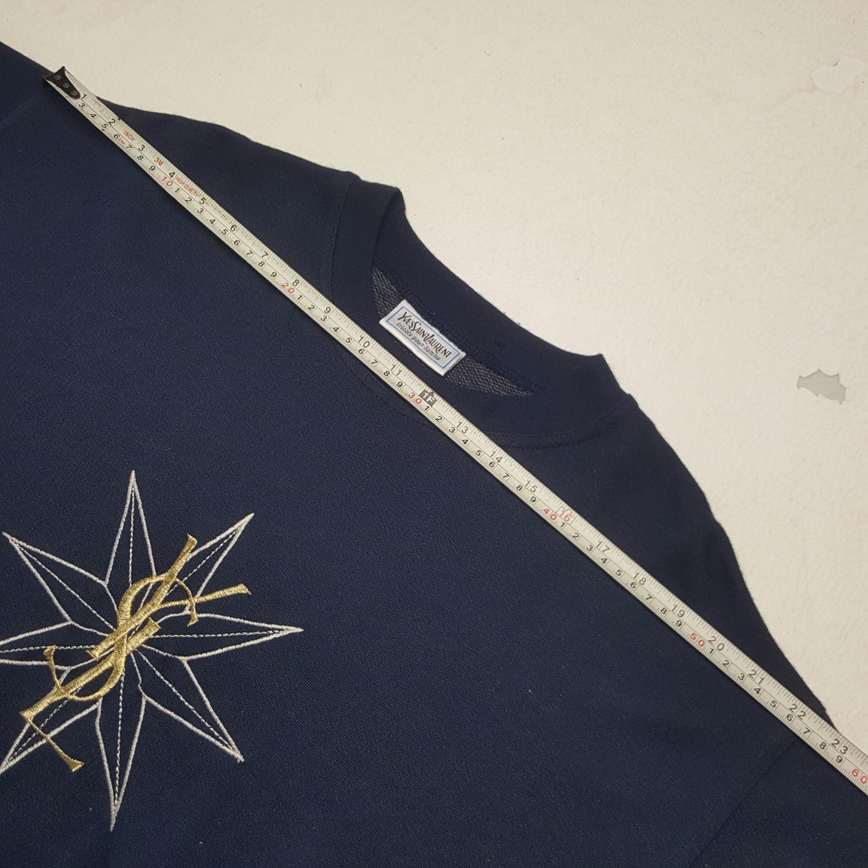 Vintage × Yves Saint Laurent Vintage Yve Saint Laurent Embroidery Logo Sweatshirt Size US L / EU 52-54 / 3 - 5 Thumbnail