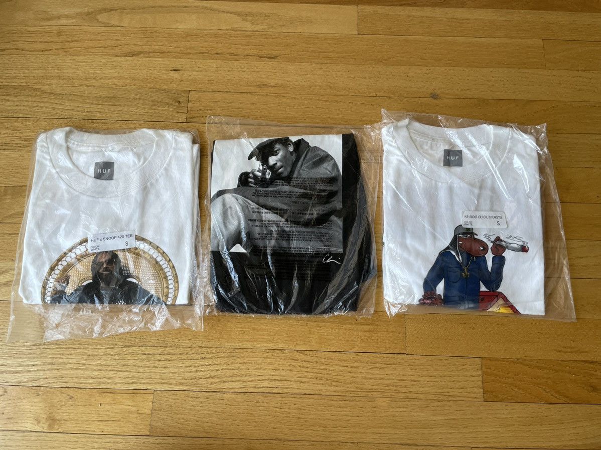 image of Huf X Snoop Dogg Collab T Shirts X3 Sealed in Black, Men's (Size Small)