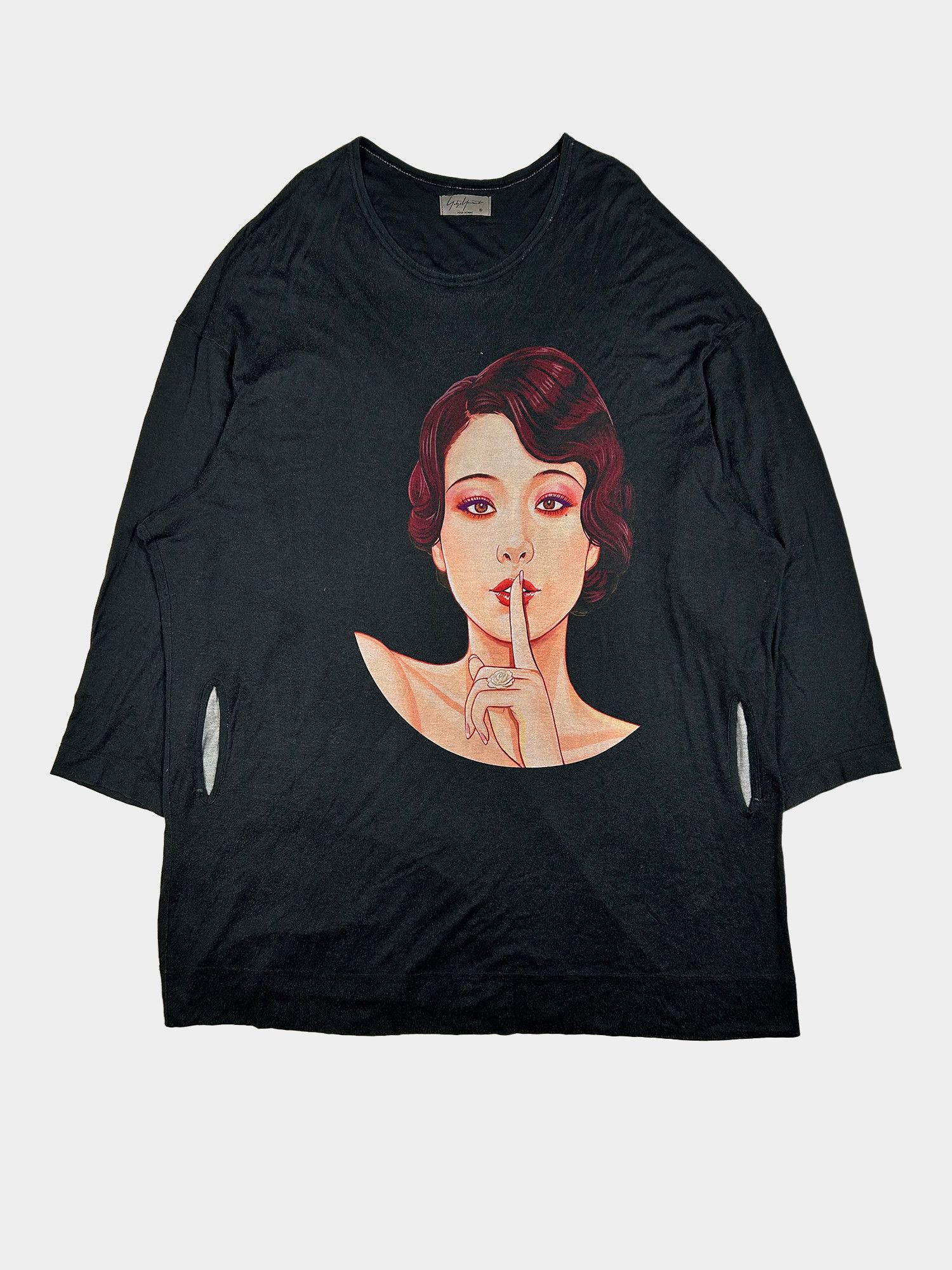 image of Yohji Yamamoto Eiko Koike Oversized Shirt Ss2018 in Black, Men's (Size Large)