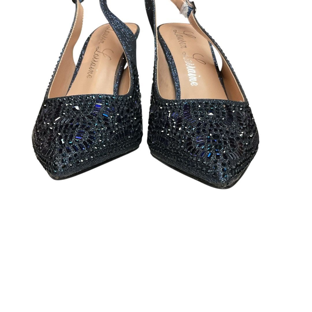 Other Lauren Lorraine Rhinestone Slingback Heels Navy Sz 8.5 NWB Size US 8.5 / IT 38.5 - 10 Thumbnail