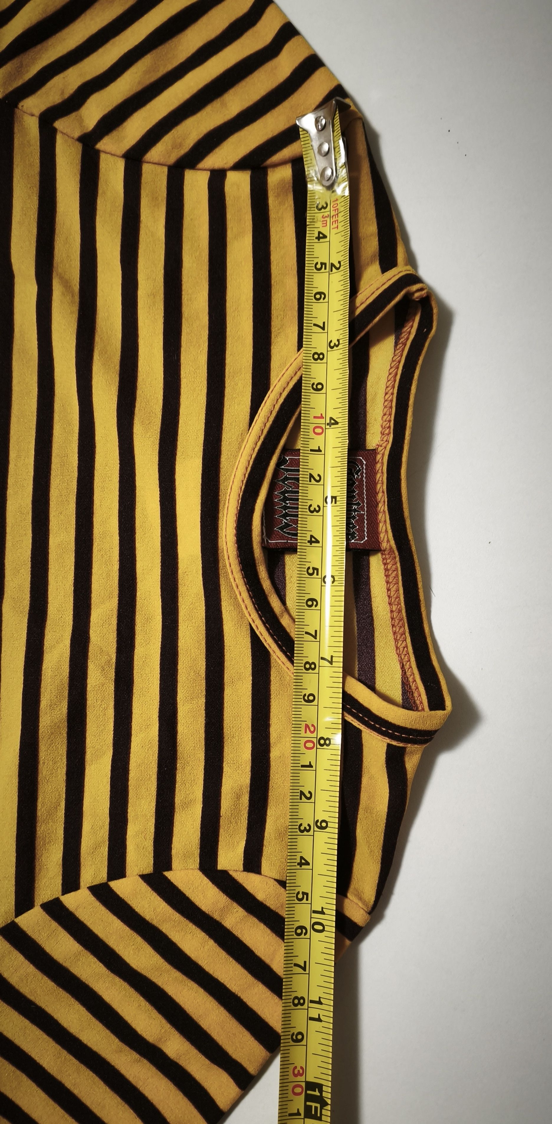 Jean Paul Gaultier Year: 1997 - Yellow and dark Brown stripes top Size S / US 4 / IT 40 - 15 Thumbnail
