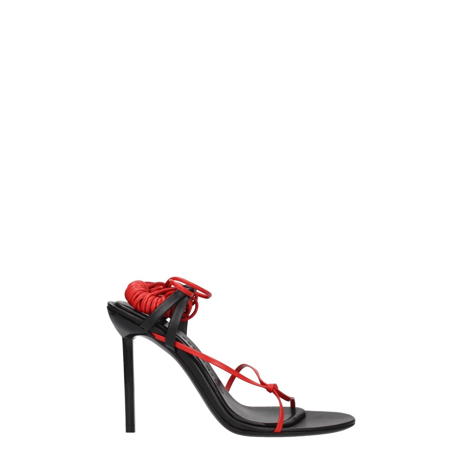 ob1o1e1224 Leather Sandals in Red/Black