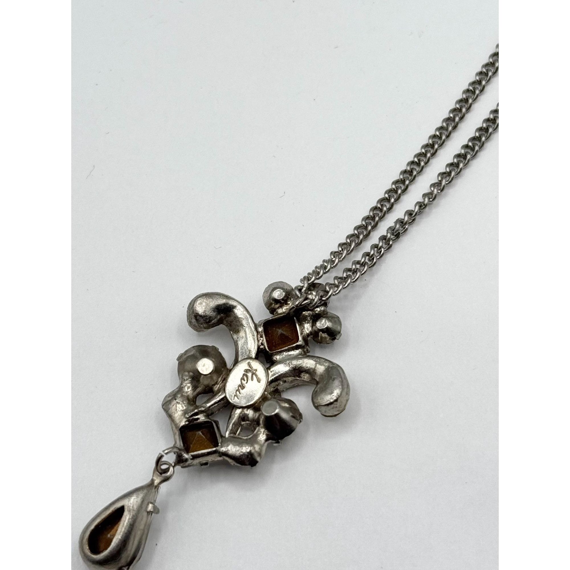 Vintage Estate Karu Rhinestone Vintage Pendant Necklace Size ONE SIZE - 5 Thumbnail