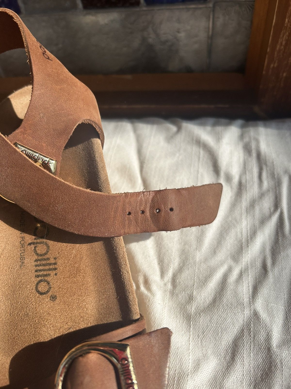 Birkenstock Soley wedge heel with gold ring buckle Size US 9 / IT 39 - 8 Thumbnail