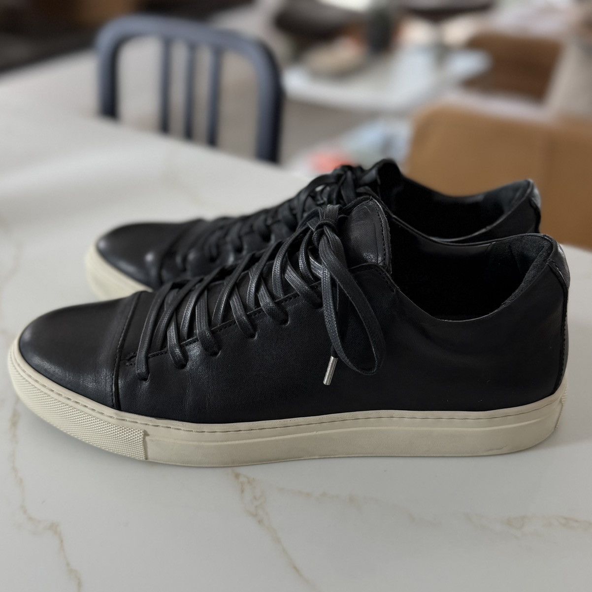 John Varvatos 315 Low-top Black Leather Sneakers