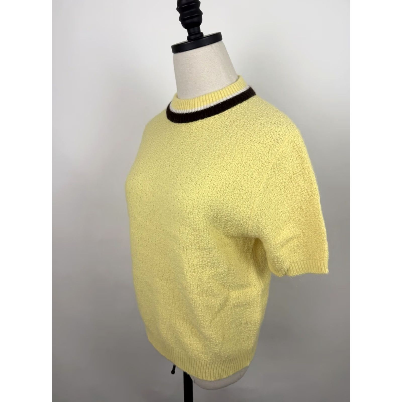 Buttero VINTAGE Penrose Sweater Womens S Mock Neck Short Sleeve Pullover Yellow 70s Retro Knit Top Size S / US 4 / IT 40 - 5 Thumbnail