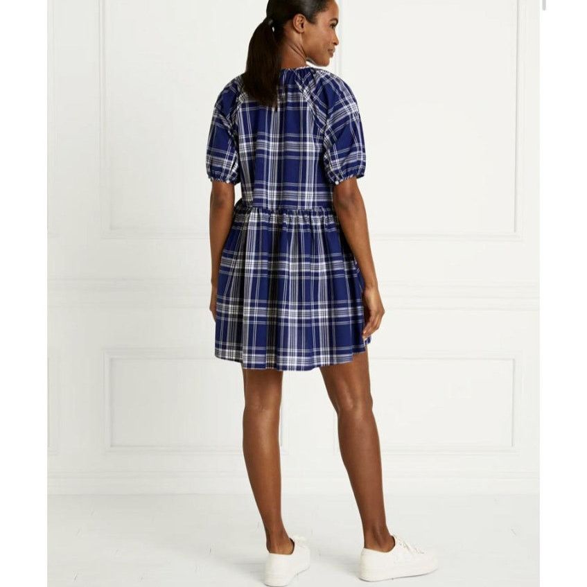 Hill House Hill House Womens Dress Sz XS Navy Blue White Adeline Plaid Size XS / US 0-2 / IT 36-38 - 2 Thumbnail