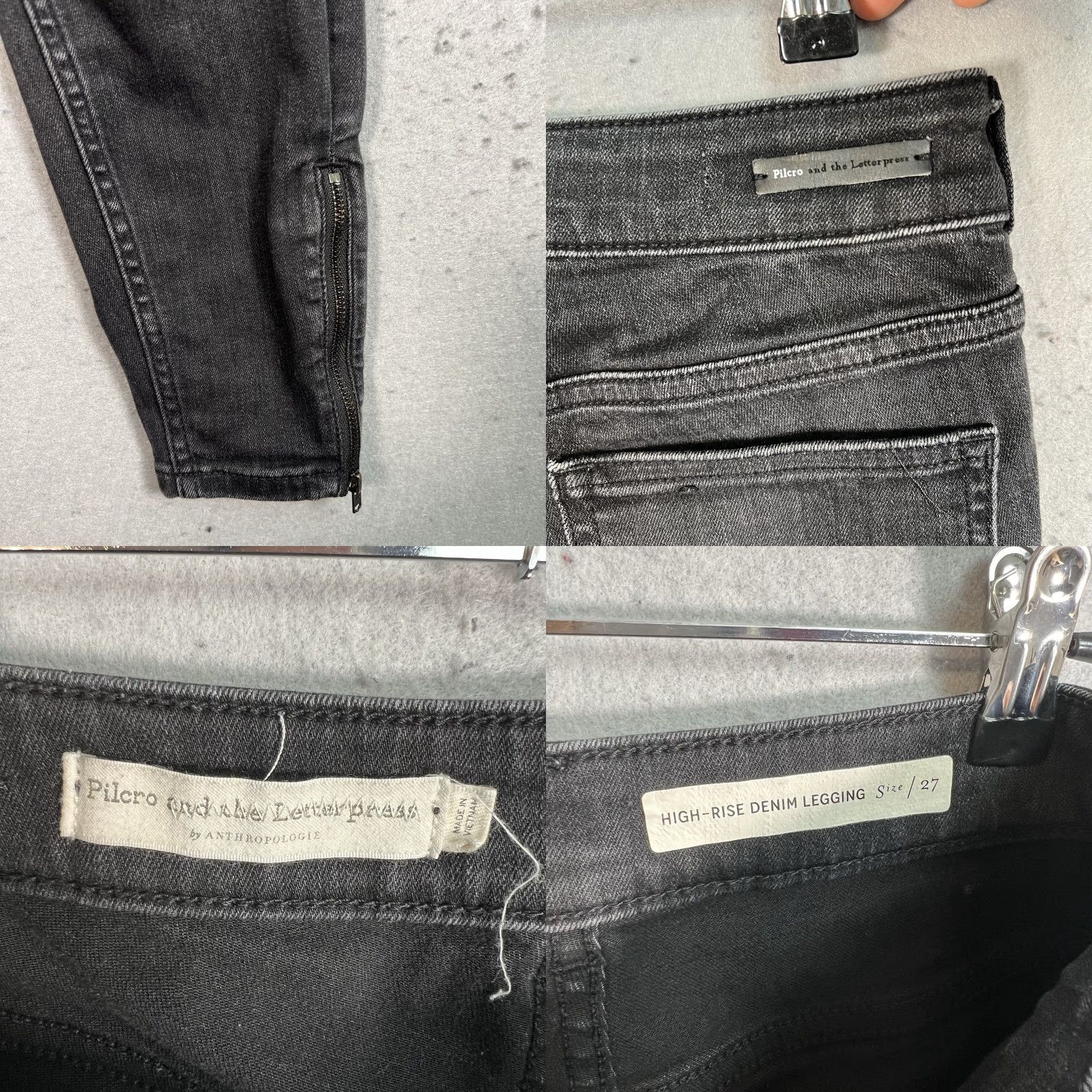 Vintage Pilcro & The Letterpress Jeans High-Rise Ankle Zip Denim Legging 27 Pockets Black 27 Slim Women Adult Womens Skinny Denim Vintage No N/A Size 27" / US 4 / IT 40 - 8 Thumbnail