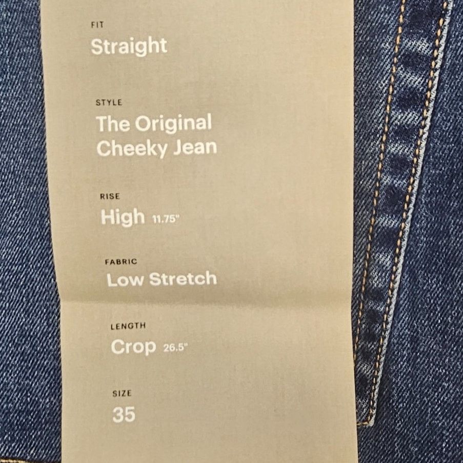 Everlane Everlane Womens The Original Cheeky Jeans Cropped High Waist Size 41" - 10 Thumbnail
