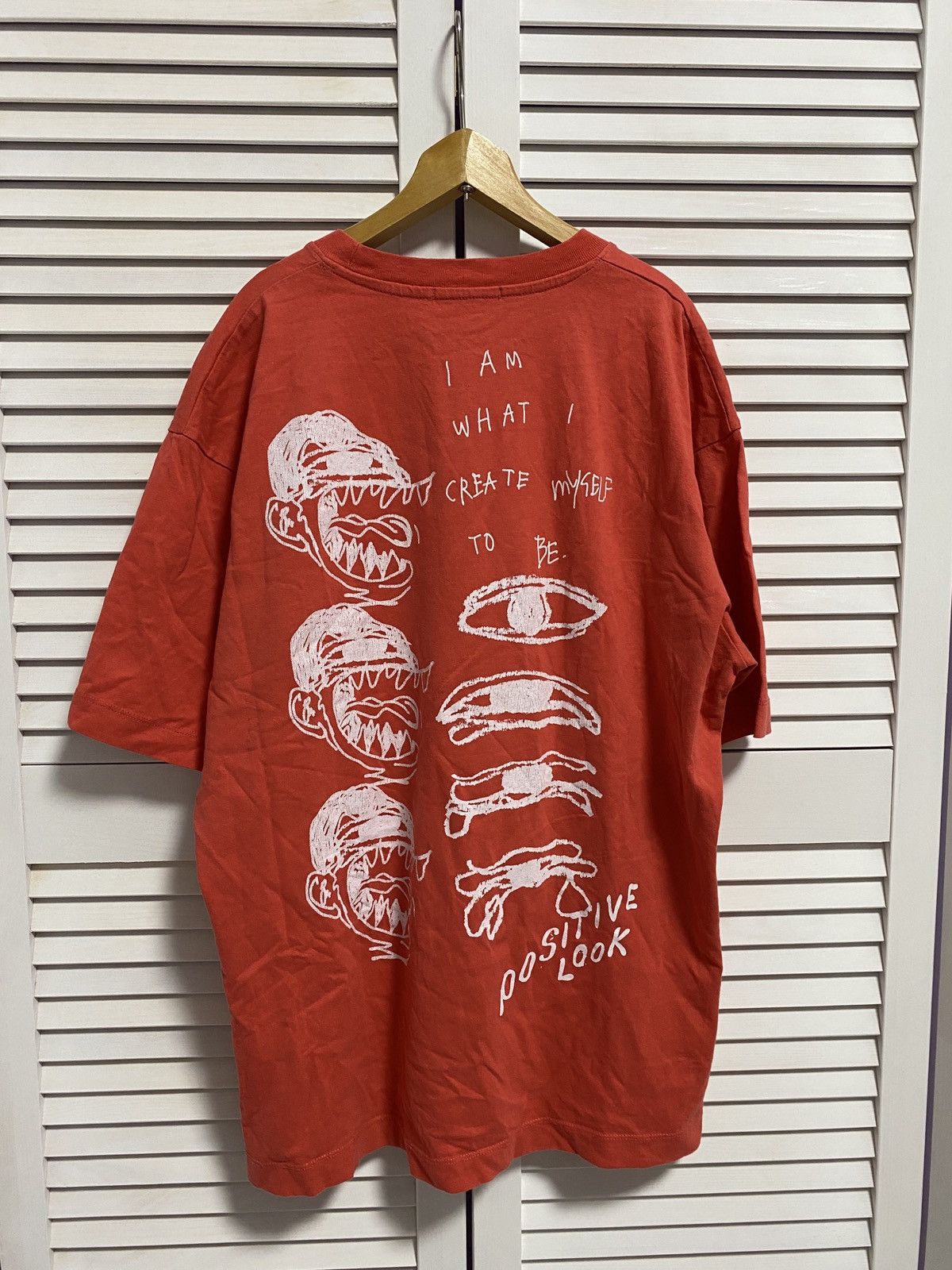 Japanese Brand × Vintage Vintage T-Shirt Tee Positive Look Eyes AvantGarde Japanese Size US L / EU 52-54 / 3 - 1 Thumbnail