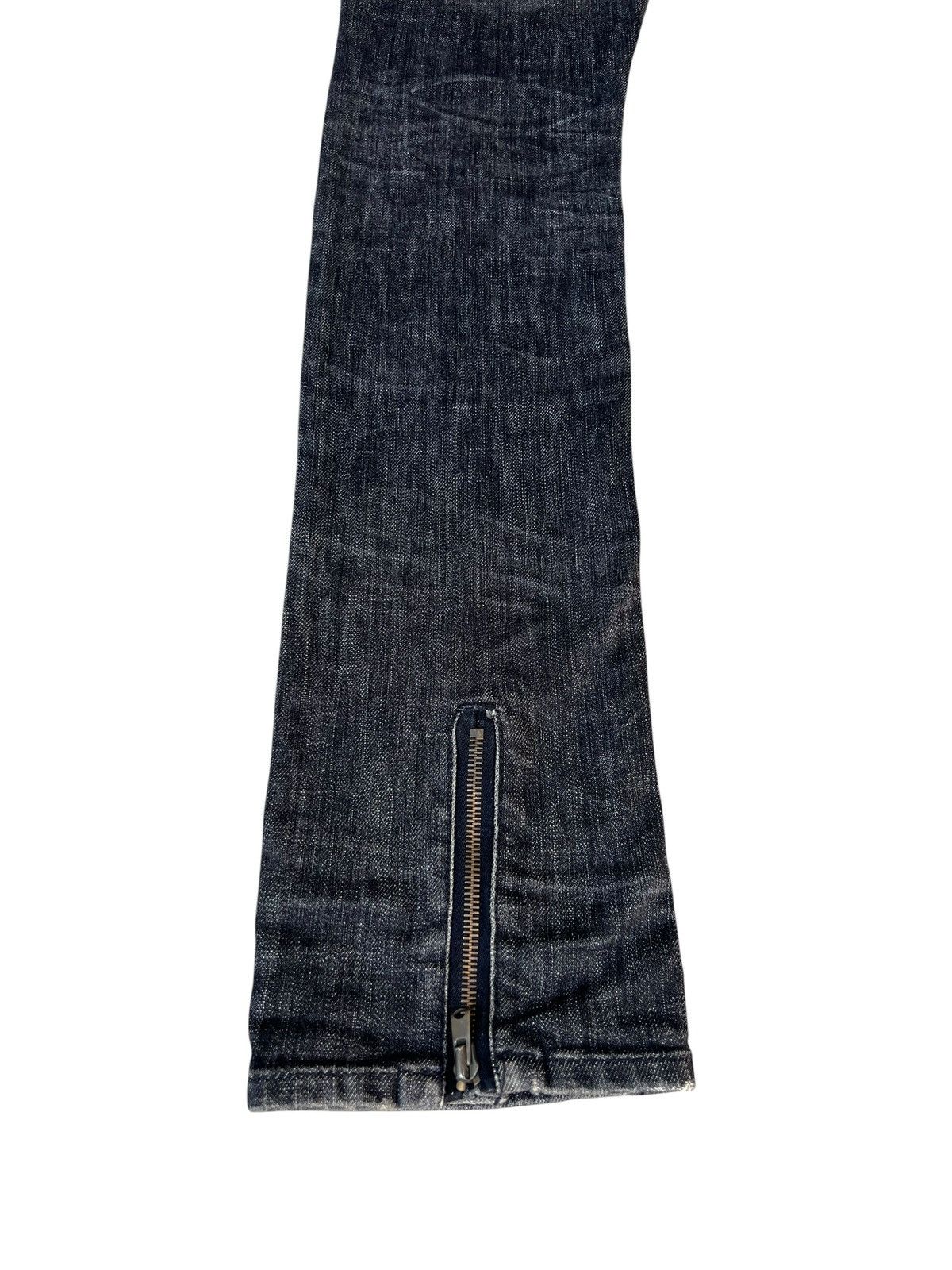 Shellac Jama Rico Japan Faded Distressed Ankle Zipper Denim Jeans Size US 29 - 16 Thumbnail