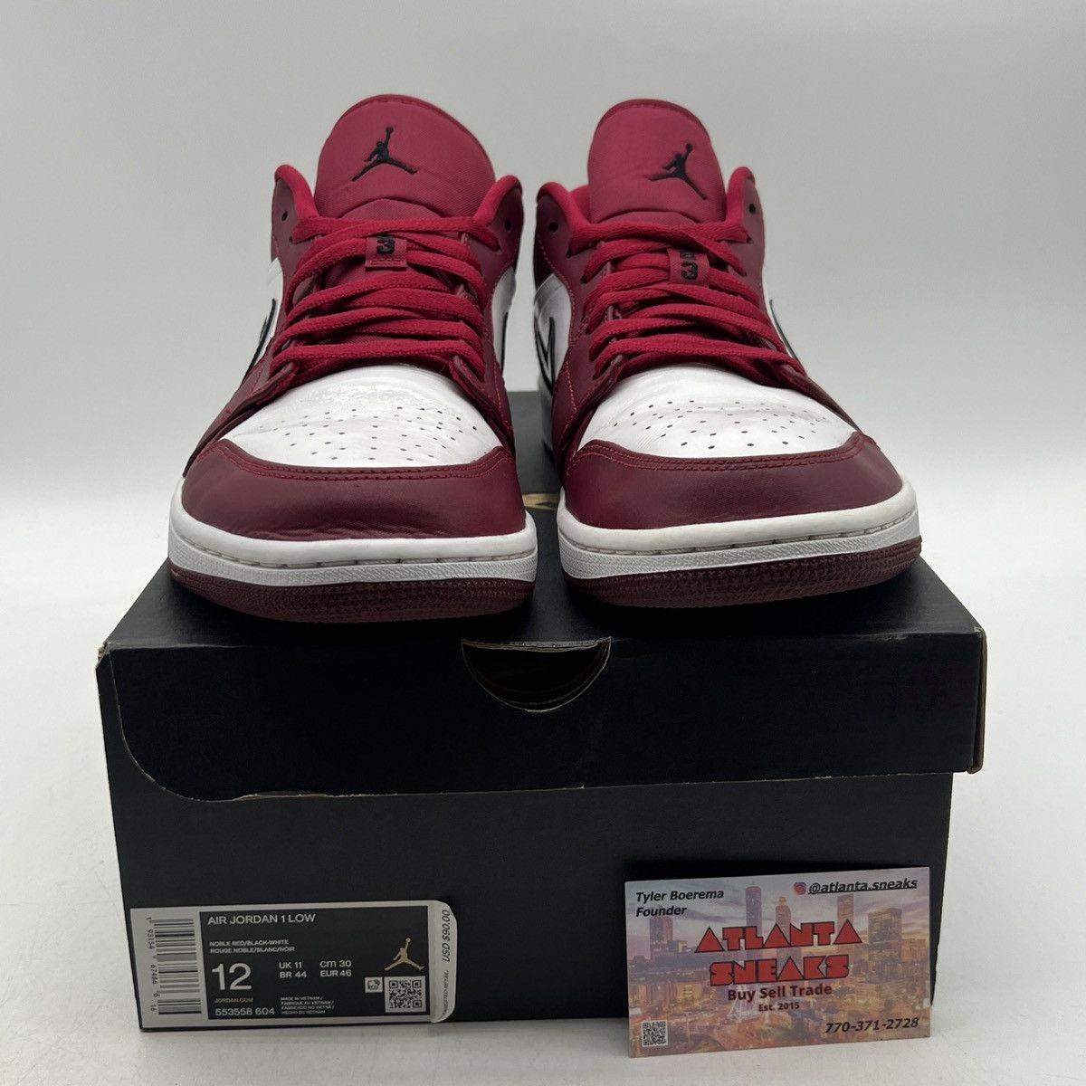 Nike Air Jordan 1 low noble red Size US 12 / EU 45 - 2 Thumbnail