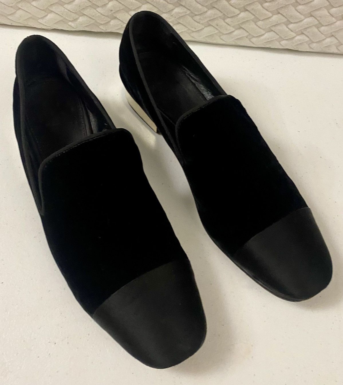 Giambattista Valli Giambattista Valli Black Velvet, Silk Mirrored Heel Loafer Size US 10 / IT 40 - 1 Thumbnail