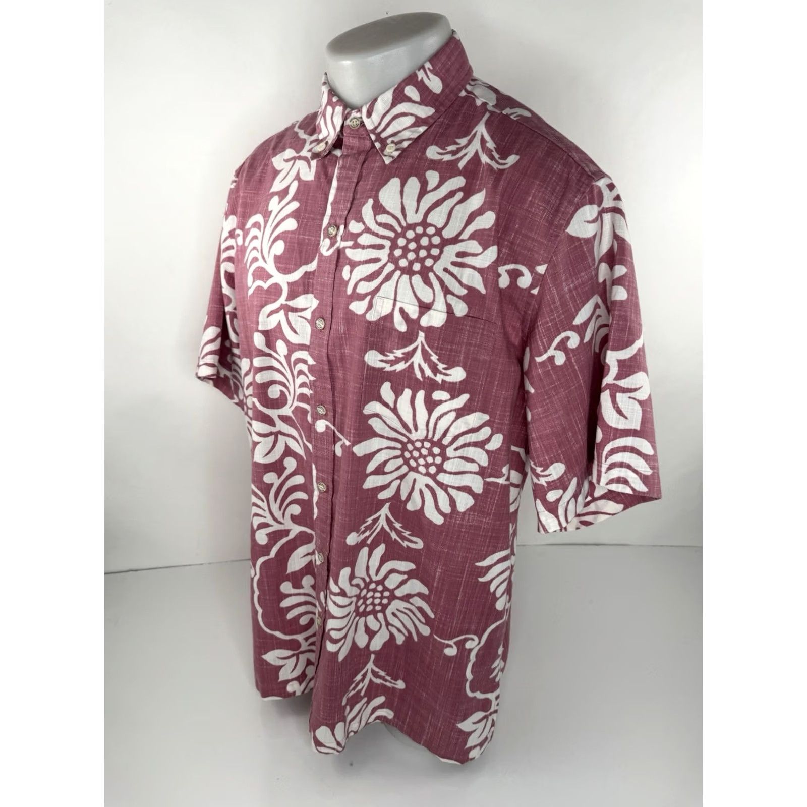 Reyn Spooner REYN SPOONER Limited Edition Reverse Print Floral Hawaiian L Shirt Mens Short Sleeve Dark Pink White 90s 5G EXCELLENT Size US L / EU 52-54 / 3 - 2 Thumbnail