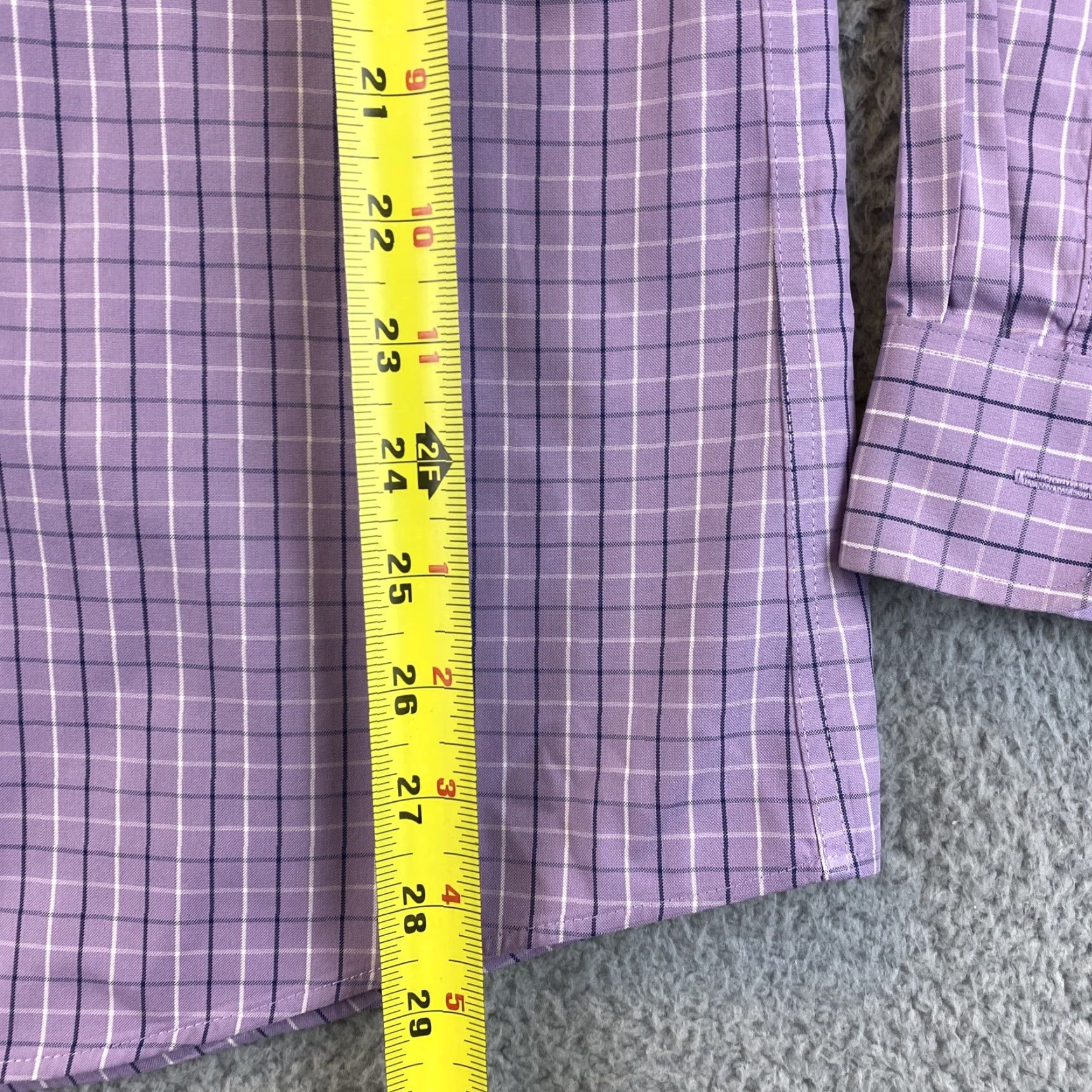 Eddie Bauer EDDIE BAUER Men's Purple Checkered Cotton Button-Up Dress Shirt Size S Long Sleeve Size 36R - 7 Thumbnail