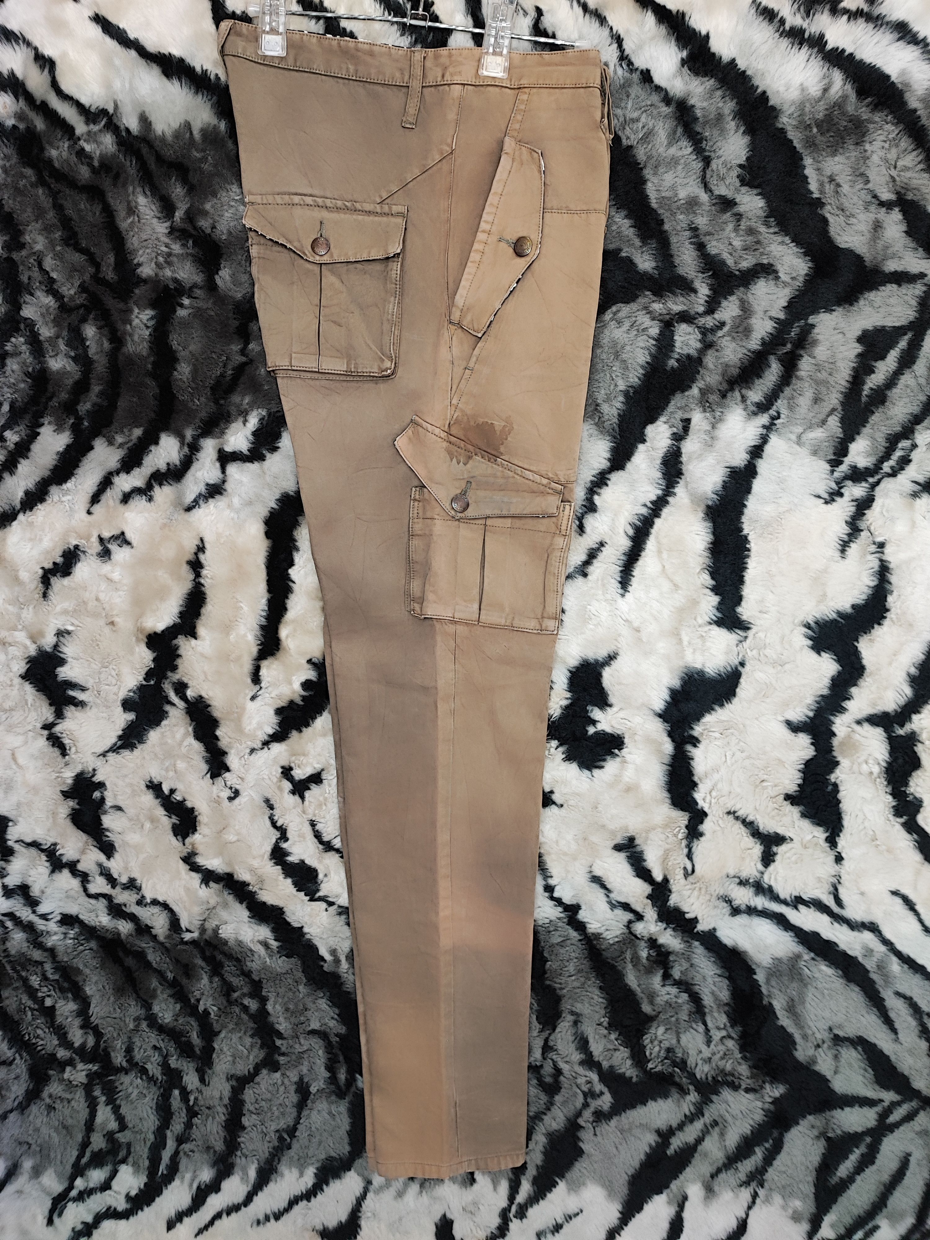 Le Grande Bleu (L.G.B.) PPFM Bondage Distressed Brown Cargo Pants Size US 32 / EU 48 - 9 Thumbnail