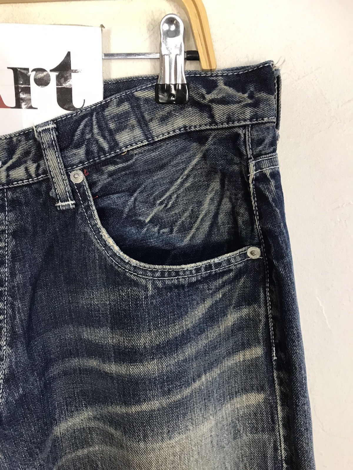Japanese Brand Vtg Swagger Light Wash The Back Side Logo Money Jeans Size US 34 / EU 50 - 5 Thumbnail