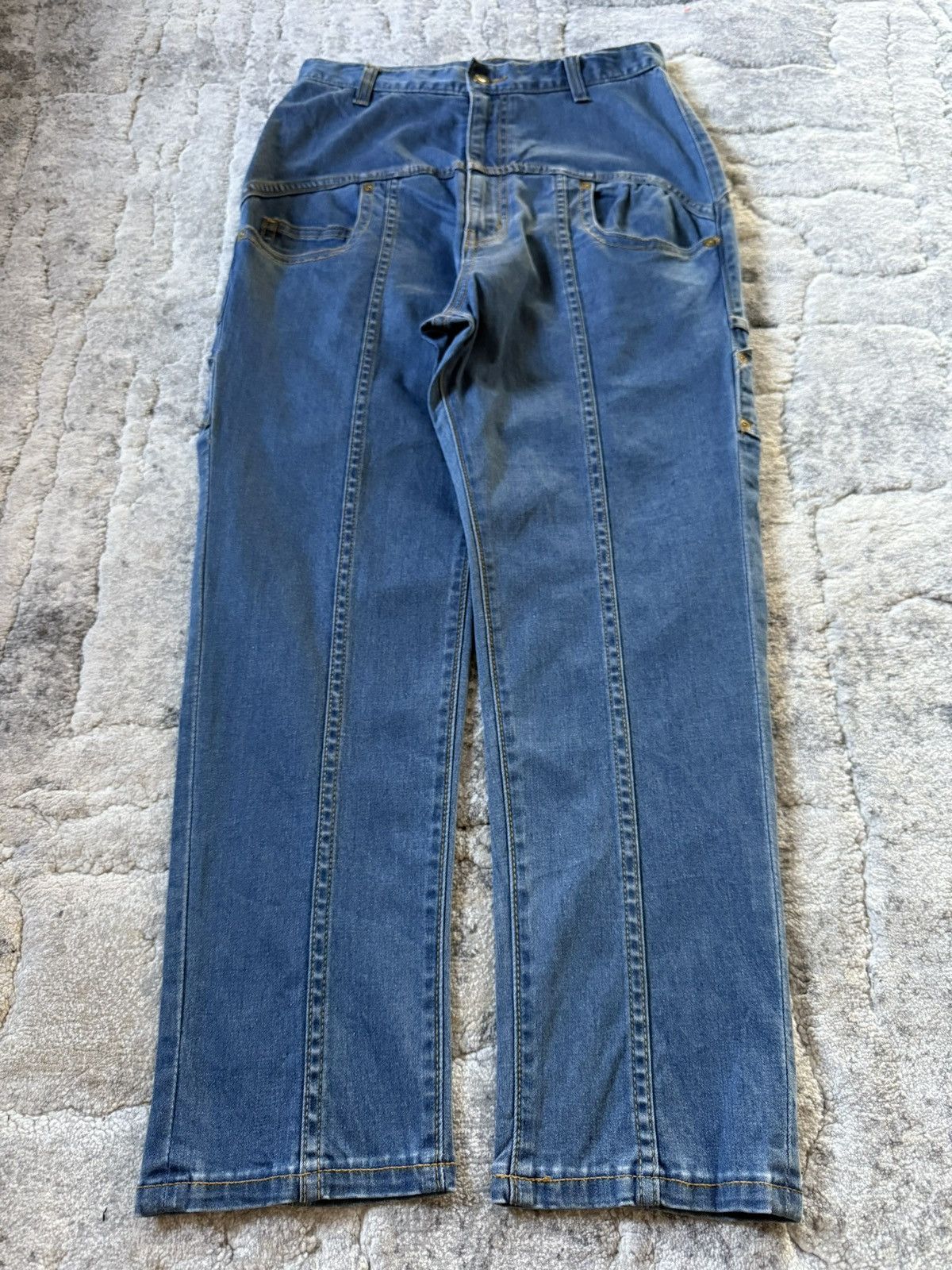 Lee × mercibeaucoup Issey Miyake Mercibeaucop Drop Crotch Multi Paneled Jeans Size US 28 / EU 44 - 1 Thumbnail