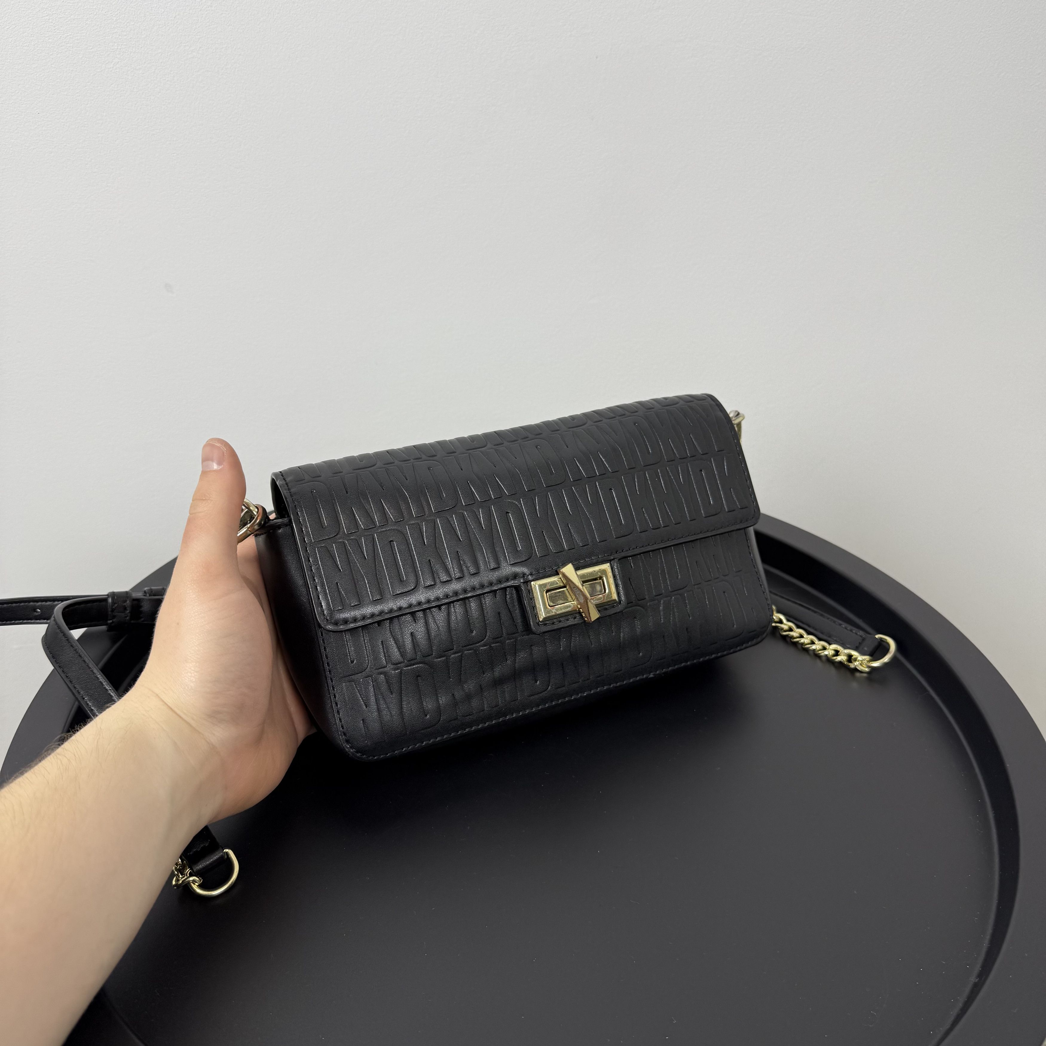 DKNY DKNY Donna Karan Black Monogram Crossbody Handle Bag Size ONE SIZE - 2 Thumbnail