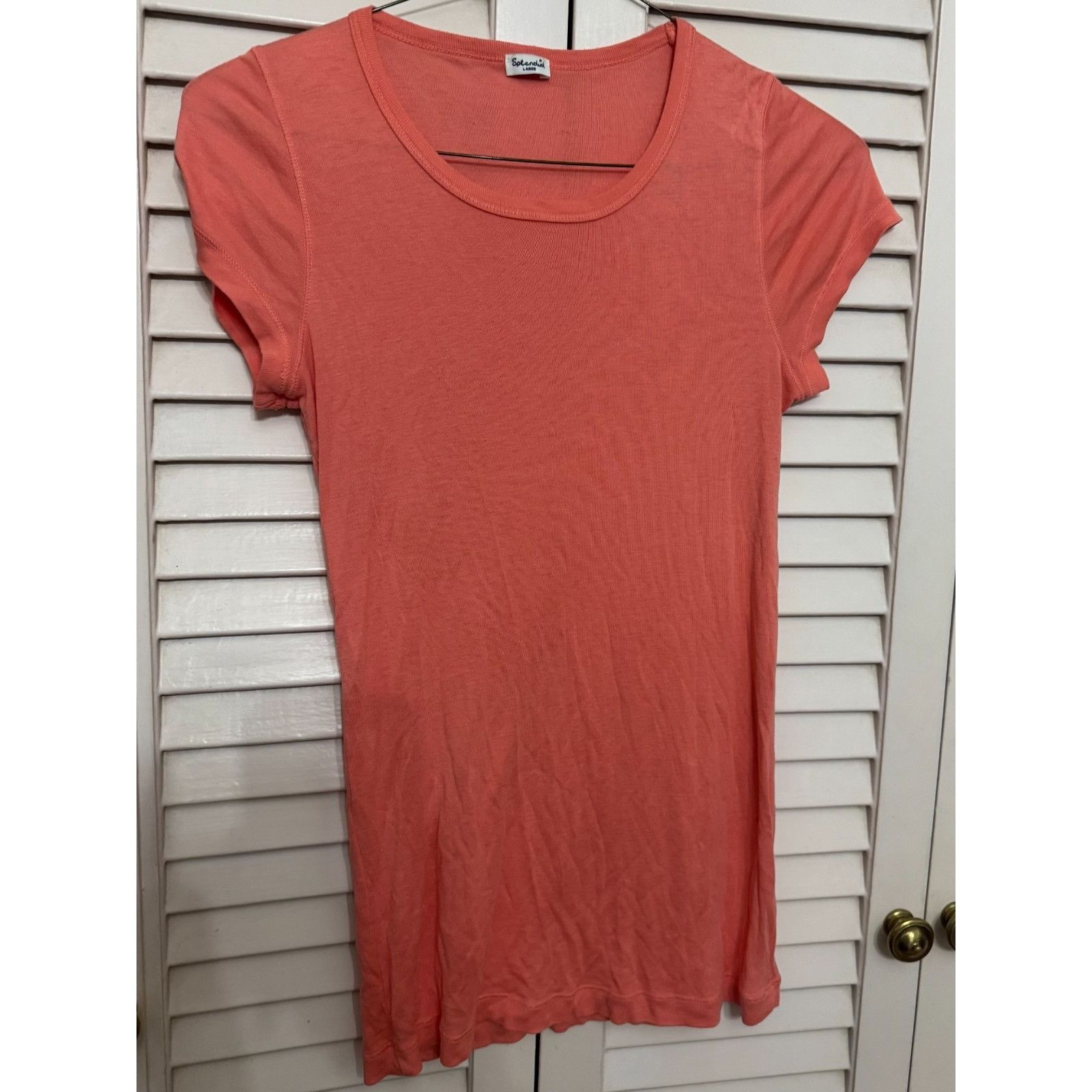 Splendid Splendid coral short sleeve crewneck T-shirt top size large Size L / US 10 / IT 46 - 1 Thumbnail