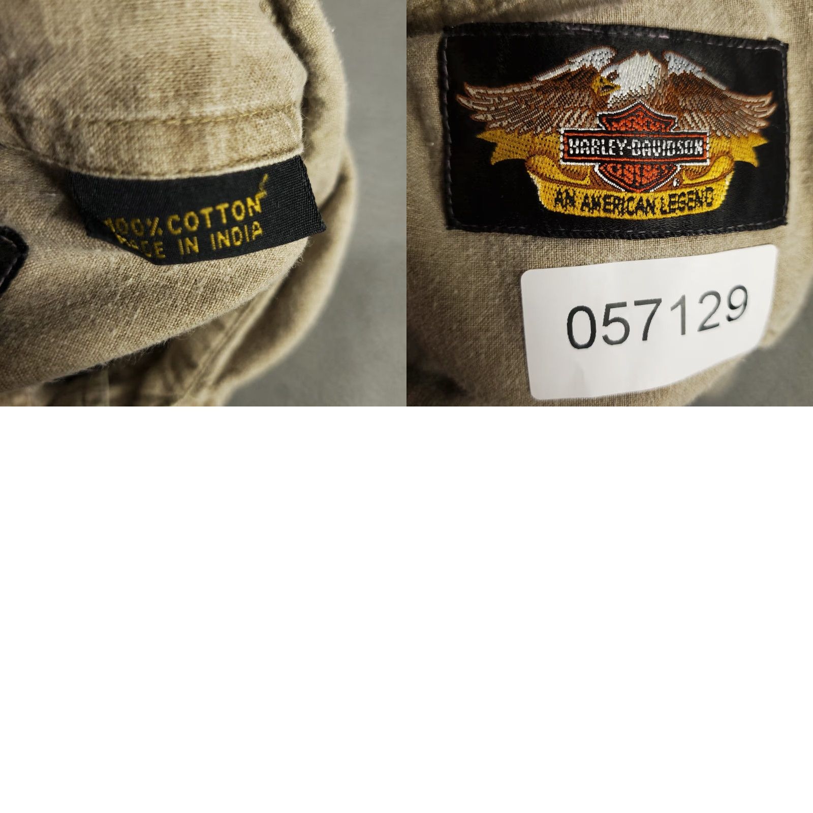 Harley Davidson VINTAGE Harley-Davidson Shirt Mens Size Large Beige Brown Button Up Short Sleeve Size US L / EU 52-54 / 3 - 8 Thumbnail
