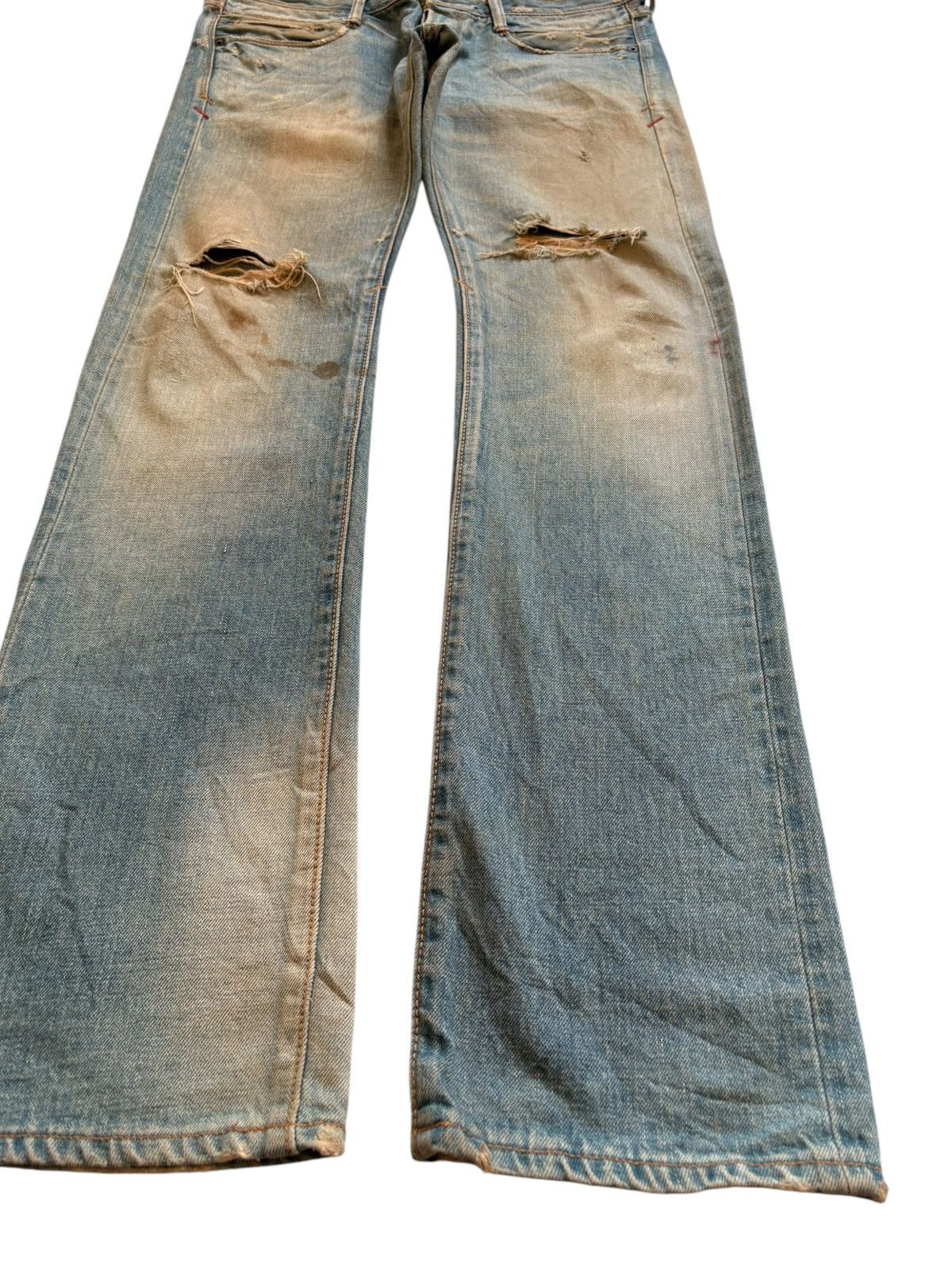 Japanese Brand Vintage Japanese Brand Selvedge Rusty Mud Wash Ripped Jeans Size US 35 - 8 Thumbnail