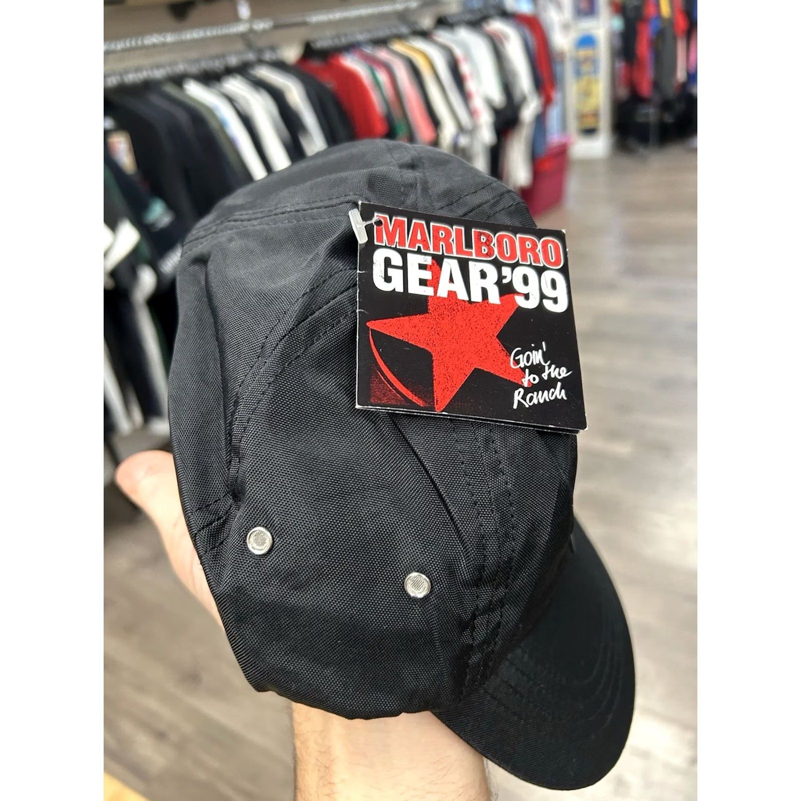Marlboro VINTAGE MARLBORO Hat Cap Strap Back Black Goin To The Ranch Sun Moon 90s NWT NEW Size ONE SIZE - 6 Thumbnail