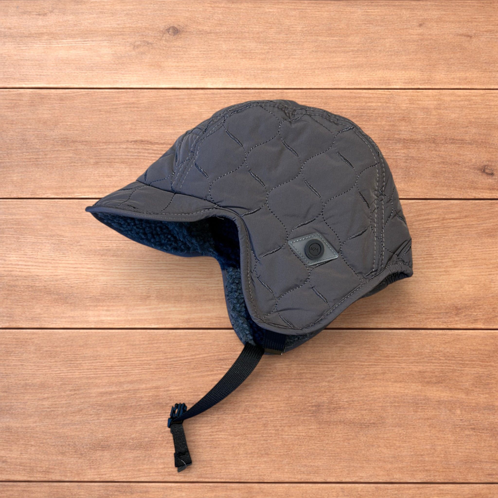 Japanese Brand Russian Trapper Korean padded fluffy hat cap in grey/blue. Size ONE SIZE - 6 Thumbnail