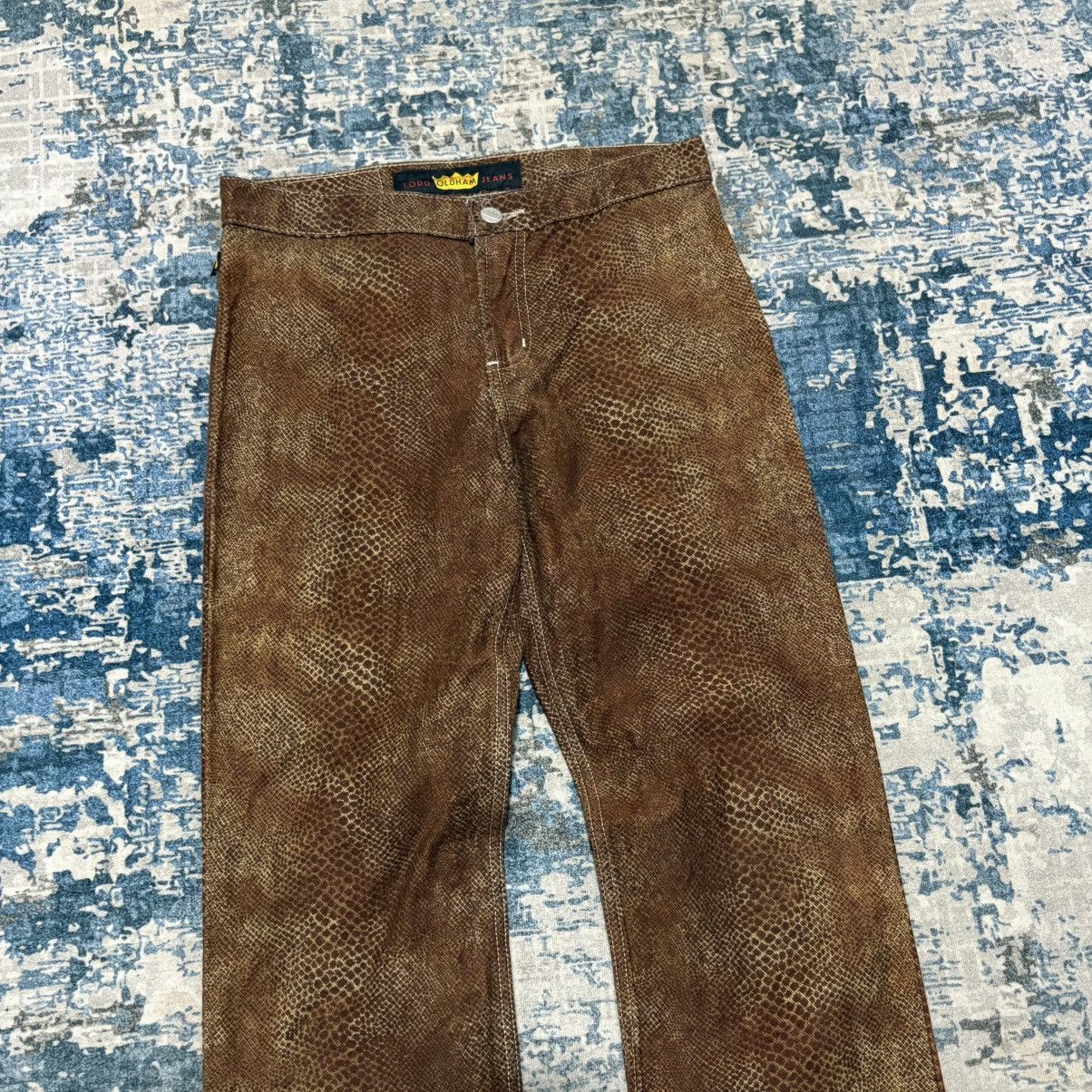 Todd Oldham Rare! Todd Oldham snakeskin printed jeans Size 29" - 2 Thumbnail