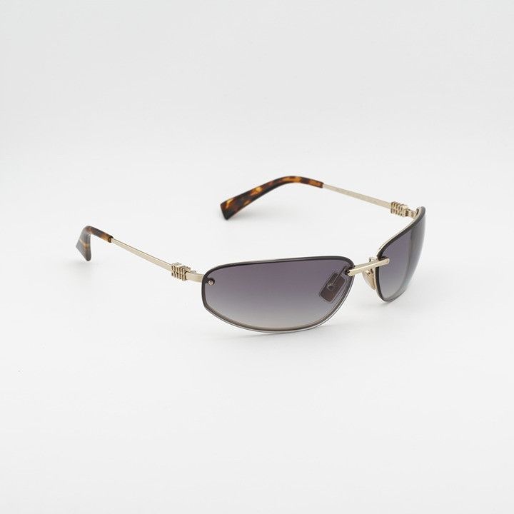 Miu Miu Miu Miu MUA50S ZVN30C Sunglasses Gold Rectangle Frame Size ONE SIZE - 5 Thumbnail