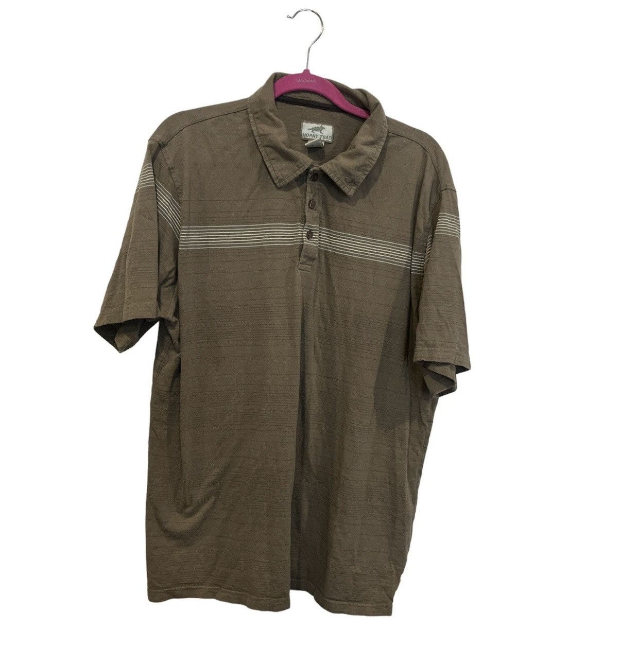 Toad&Co Horny Toad Short Sleeve Polo Shirt Men's Size Large Stripe Size US L / EU 52-54 / 3 - 1 Thumbnail
