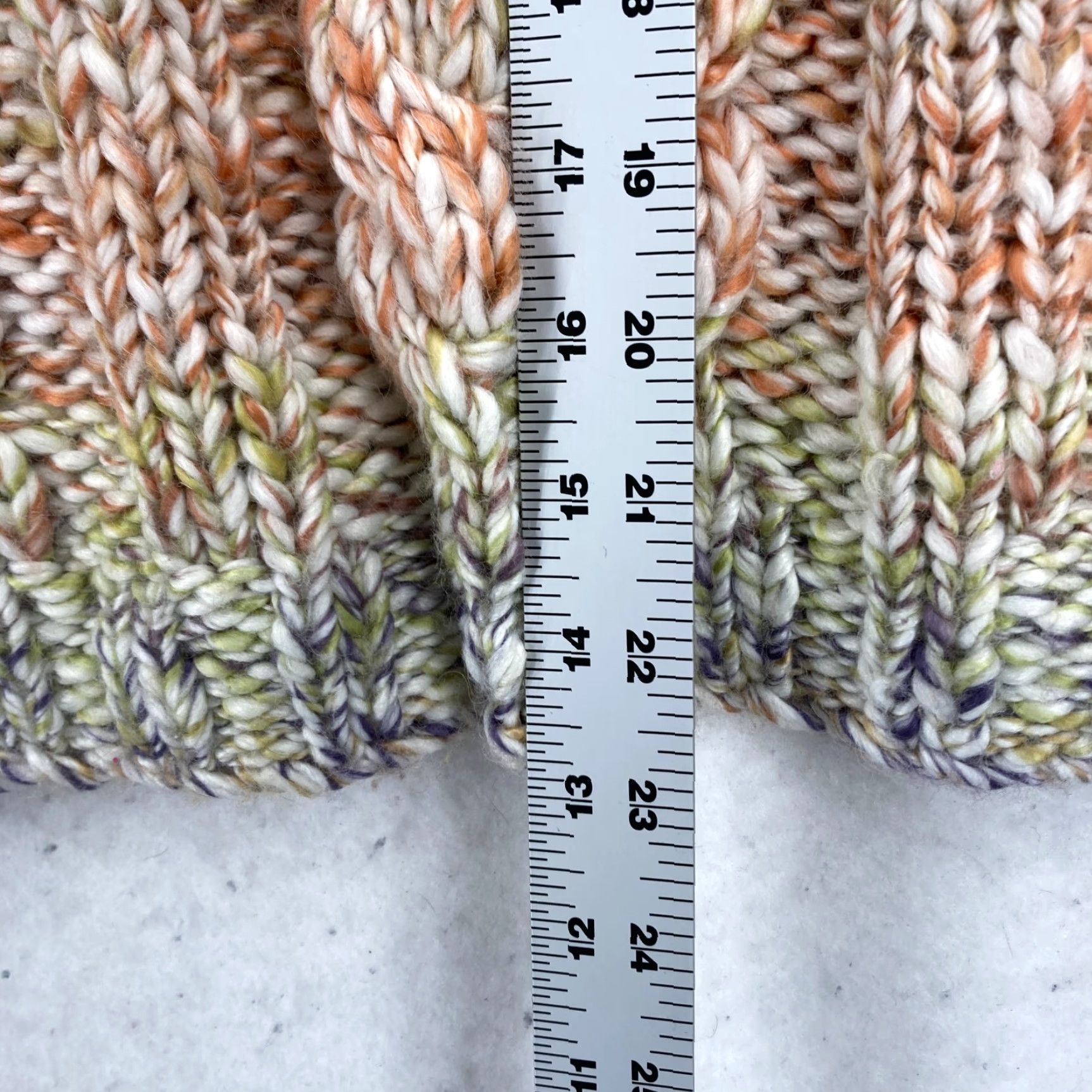 Abercrombie & Fitch Abercrombie & Fitch Oversized Cable Knit Sweater Large Rainbow Wool Boat Neck Pullover Women Size L / US 10 / IT 46 - 6 Thumbnail
