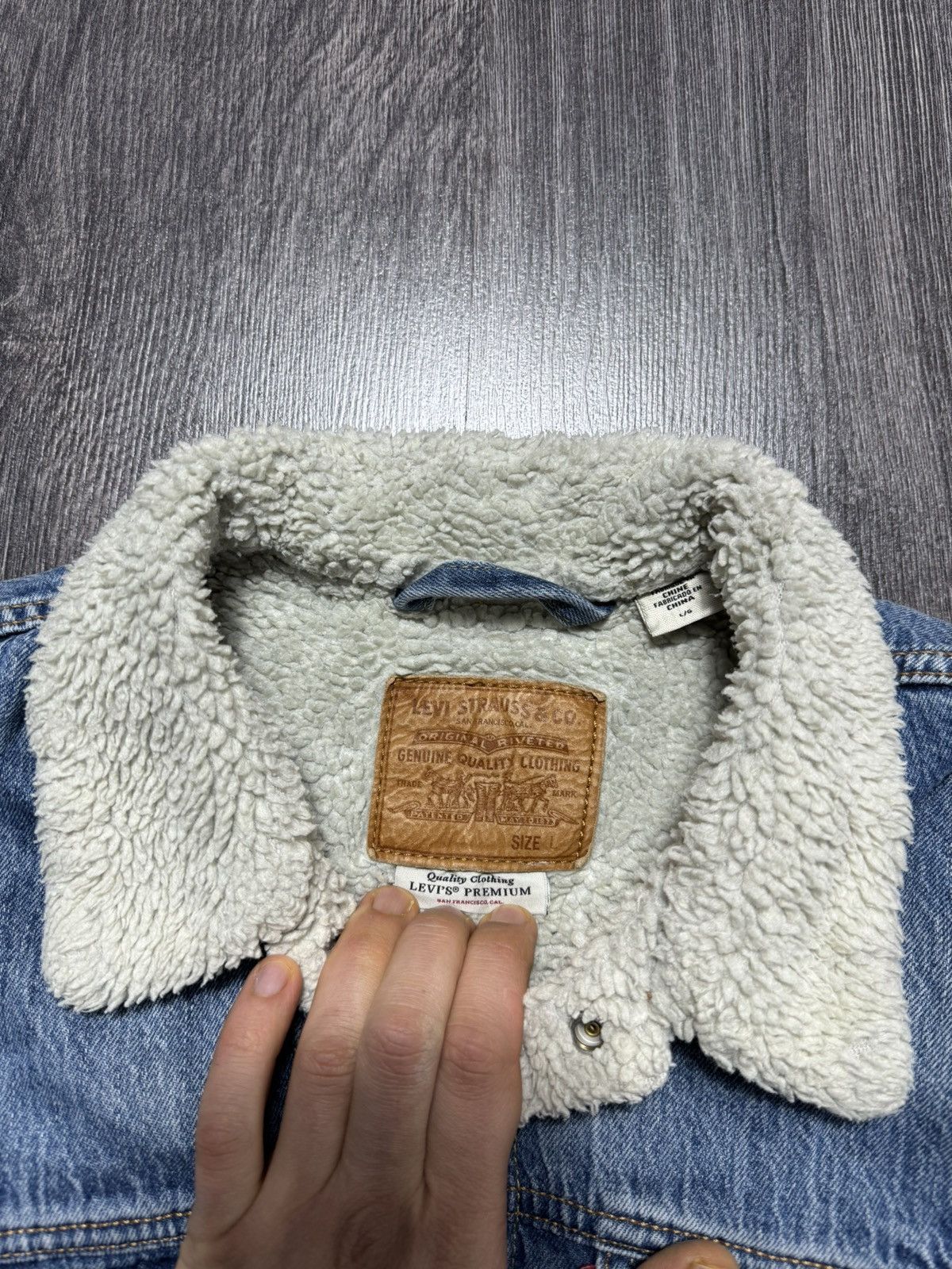 Levi's × Vintage Levi's Blue Denim Sherpa Trucker Jacket Size US L / EU 52-54 / 3 - 5 Thumbnail