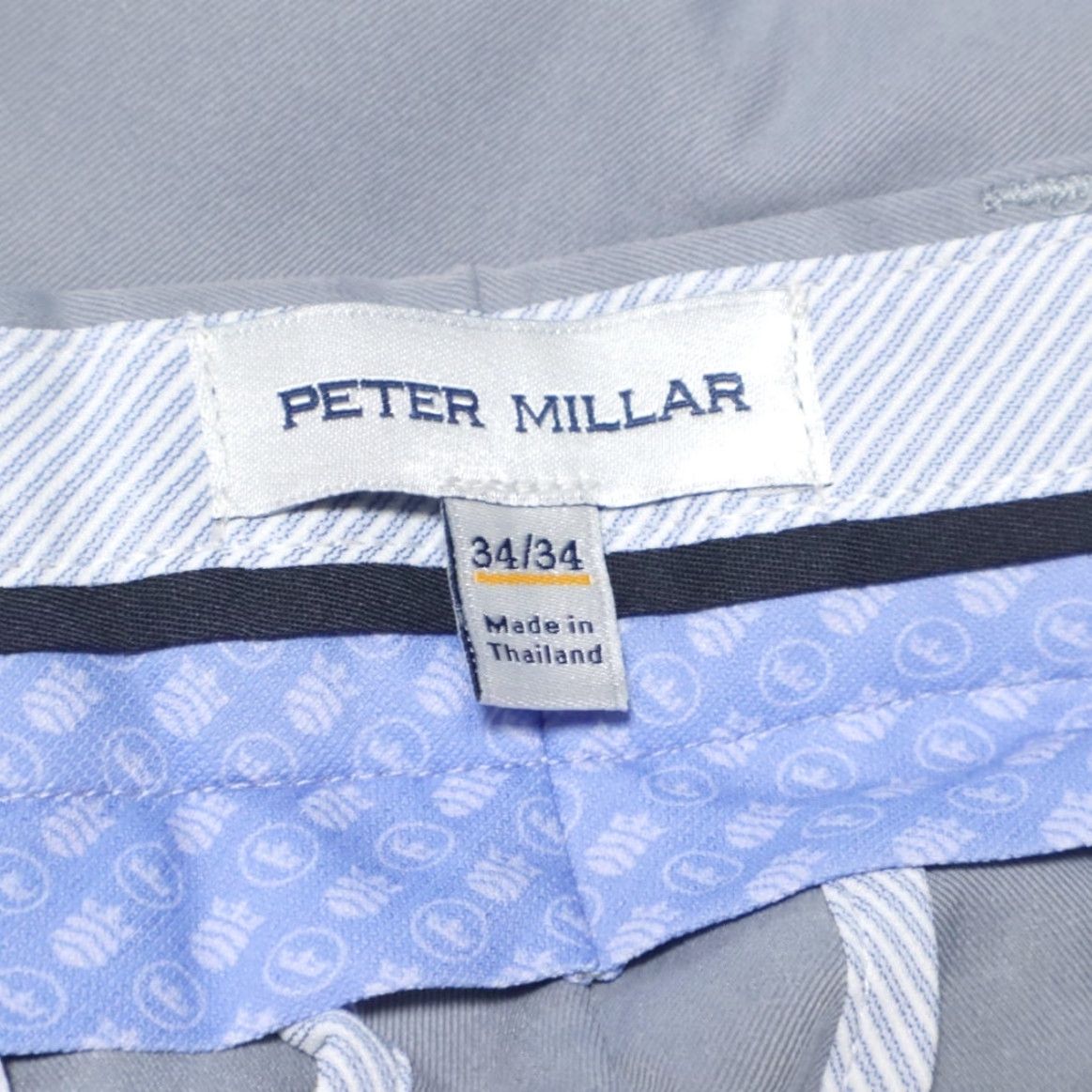 Peter Millar Peter Millar Raleigh Performance Trouser Golf Pants Gray Men's 34 | Chino Polyester Microfiber Regular Fit Front Button Flat Inseam 34 - Mens Size US 34 / EU 50 - 5 Thumbnail