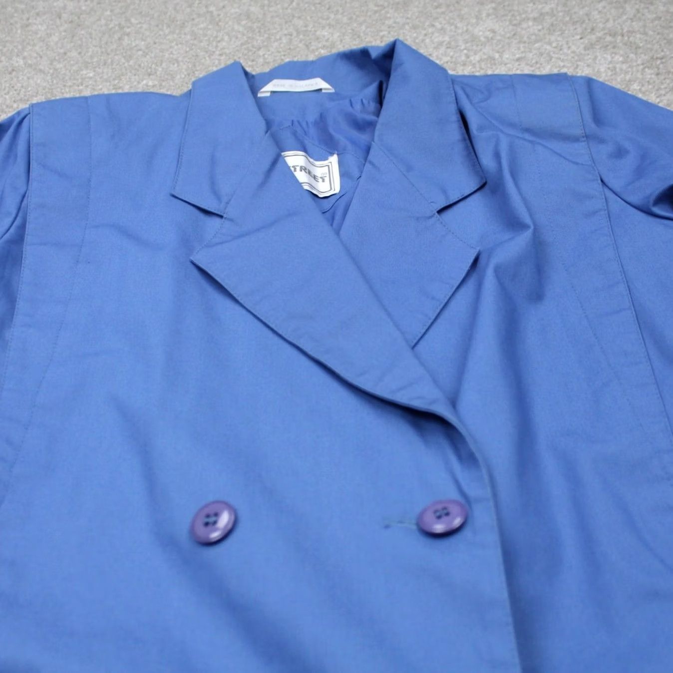 Vintage VINTAGE Fleet Street Trench Coat Womens 12 Blue Double Breasted Lined Rain Jacket Size XL / US 12-14 / IT 48-50 - 4 Thumbnail