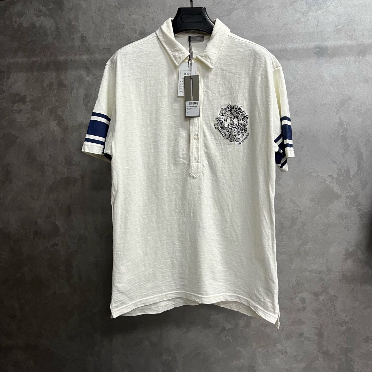 Dior Dior White Logo Print Short-Sleeve Polo Size US L / EU 52-54 / 3 - 1 Thumbnail