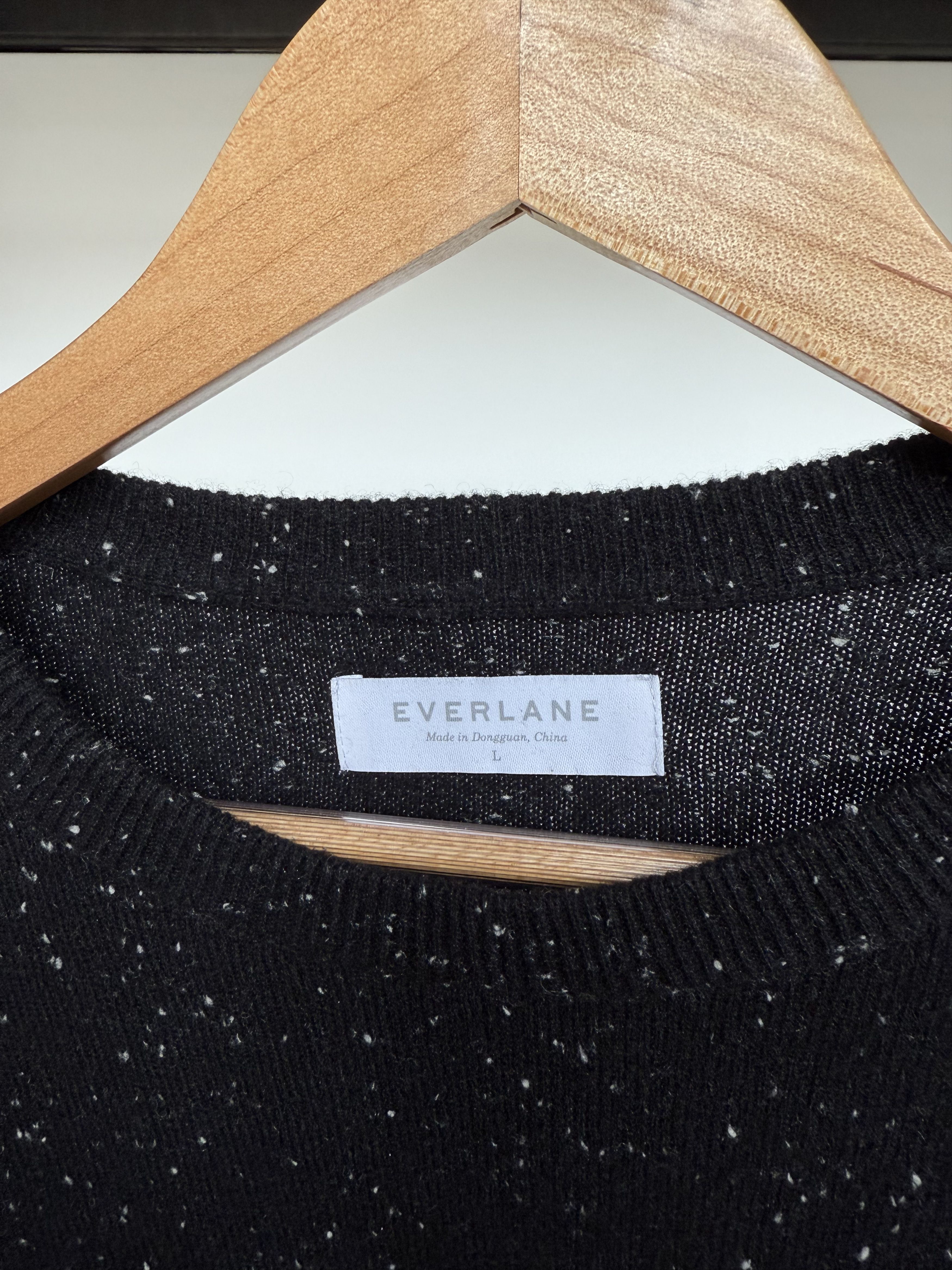 Everlane Cashmere Crew - Black Donegal Size US L / EU 52-54 / 3 - 2 Thumbnail
