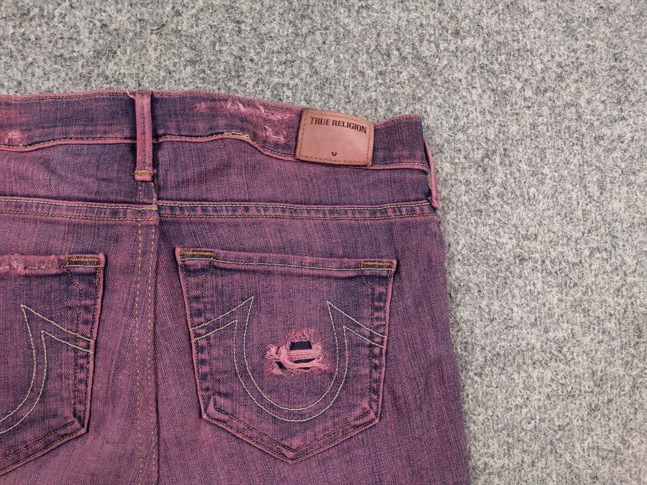 True Religion Vintage True Religion USA Logo Shorts Mini Denim Skirt Y2K Size 28" / US 6 / IT 42 - 9 Thumbnail